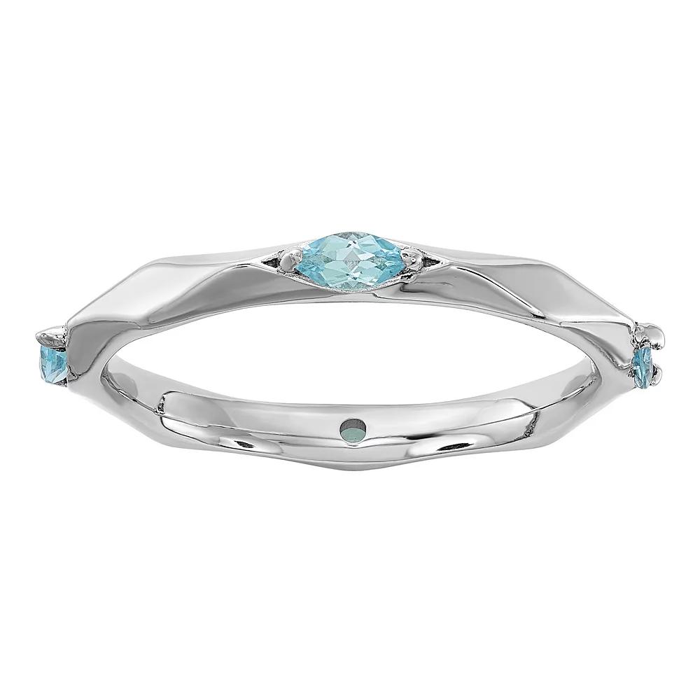 Stacks & Stones Sterling Silver Gemstone Stackable Ring, Women's, Size: 6, Blue Topaz Product Image