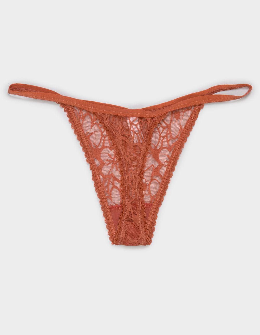 FULL TILT All Over Floral Lace Thong - RUST Product Image