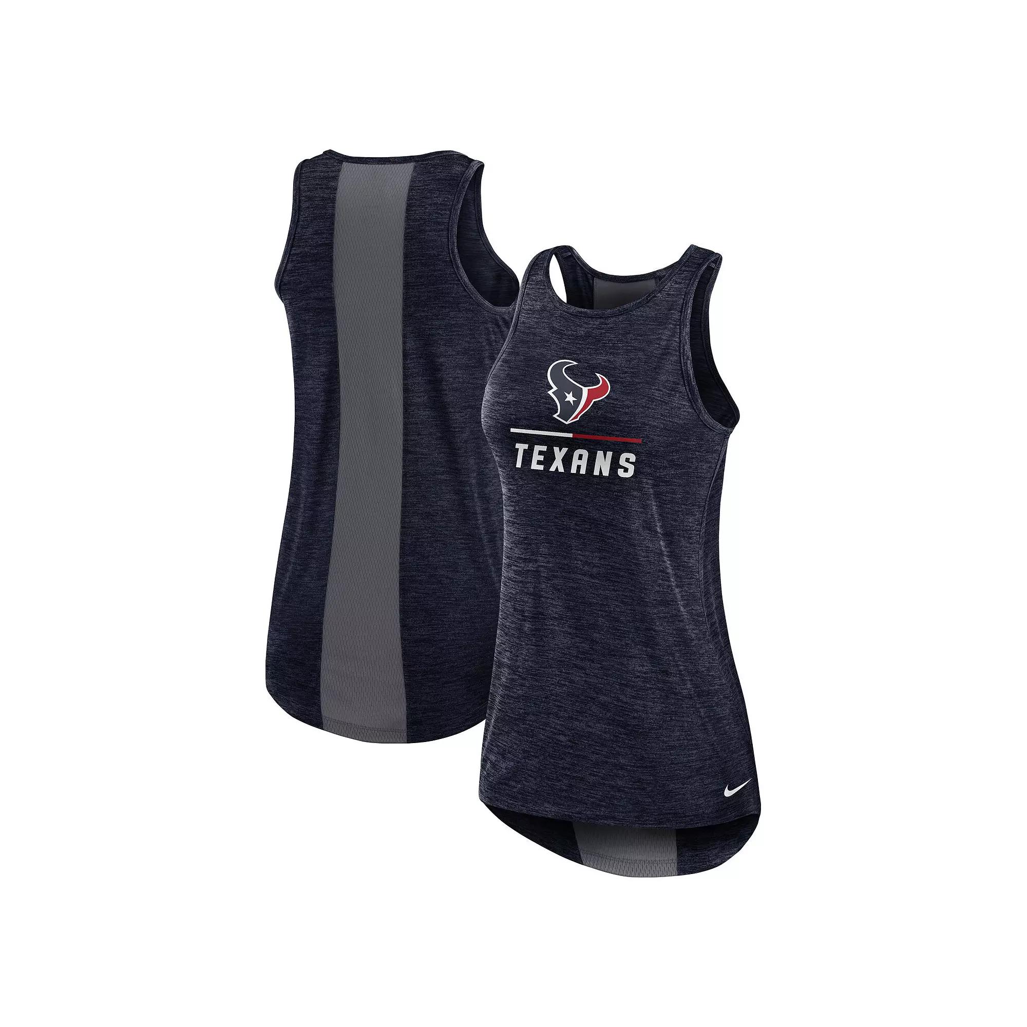 Women's Nike Navy Houston Texans High Neck Performance Tank Top,  Product Image