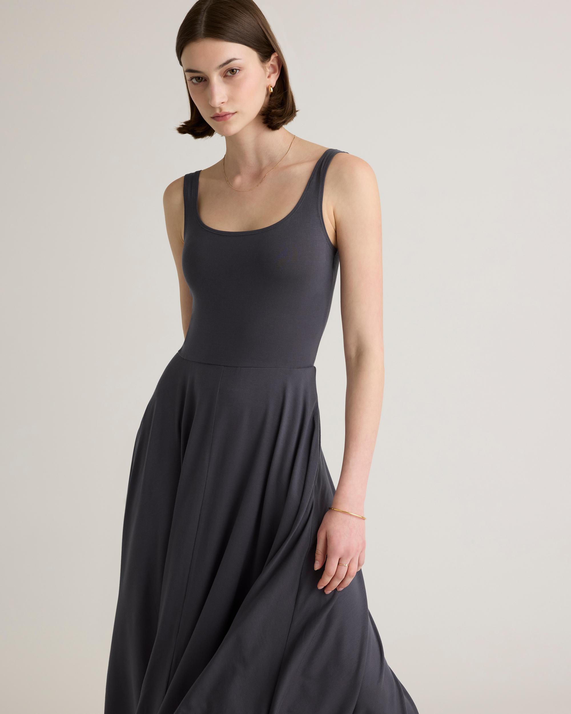 Quince | Women's Tencel Jersey Fit & Flare Dress Size XS Product Image