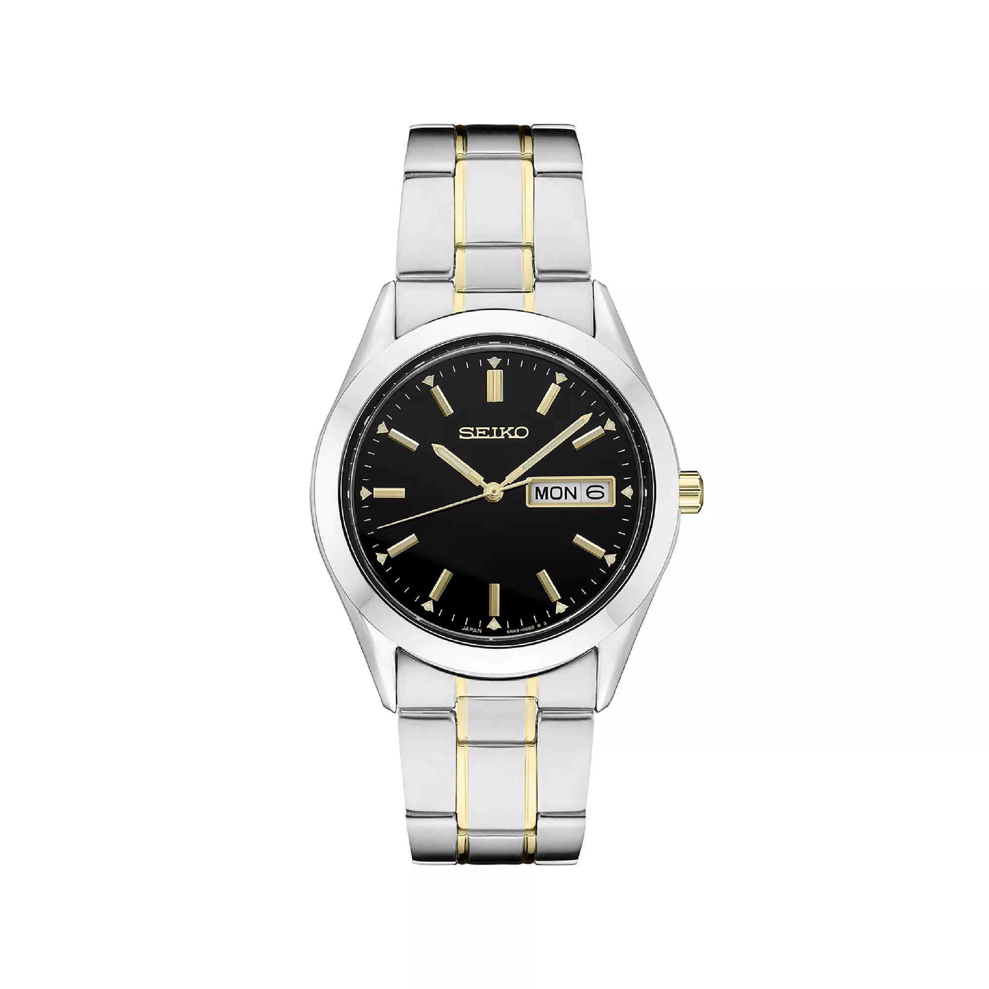 Seiko Mens Essential Two-Tone White Dial Watch - SUR402 Gold Silver Product Image