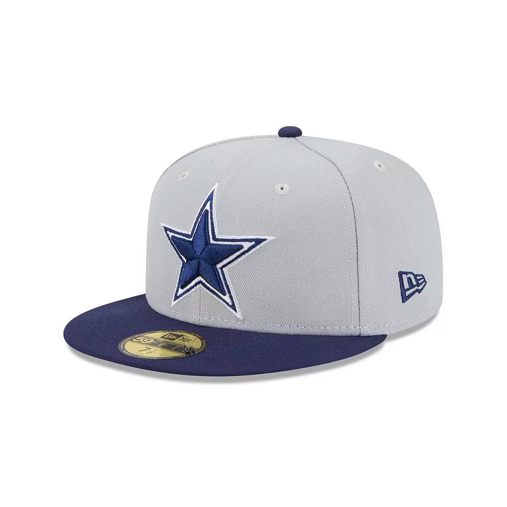 Men's New Era Gray/Navy Dallas Cowboys Color Pack Two-Tone 59FIFTY Fitted Hat, Size: 7 1/4, Grey Product Image