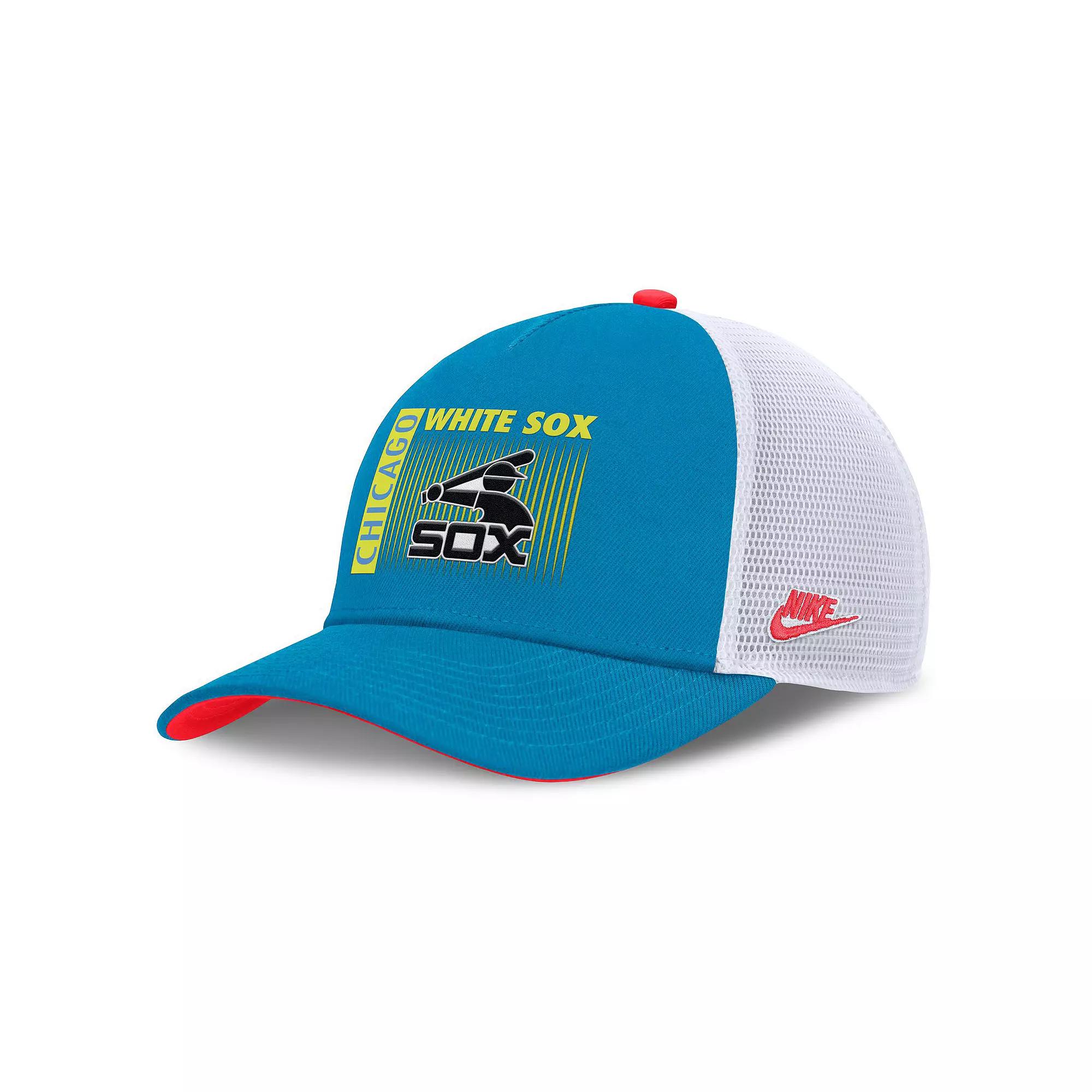 Chicago Cubs Neon 90s Rise Nike Mens Dri-FIT MLB Trucker Adjustable Hat | NB520GMTC78-53M Product Image