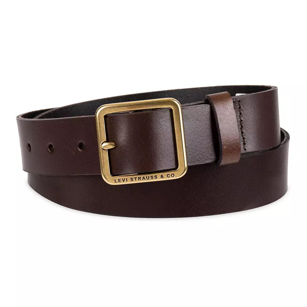 Women's & Plus Levi's® Square Center Bar Buckle Leather Belt,  Product Image