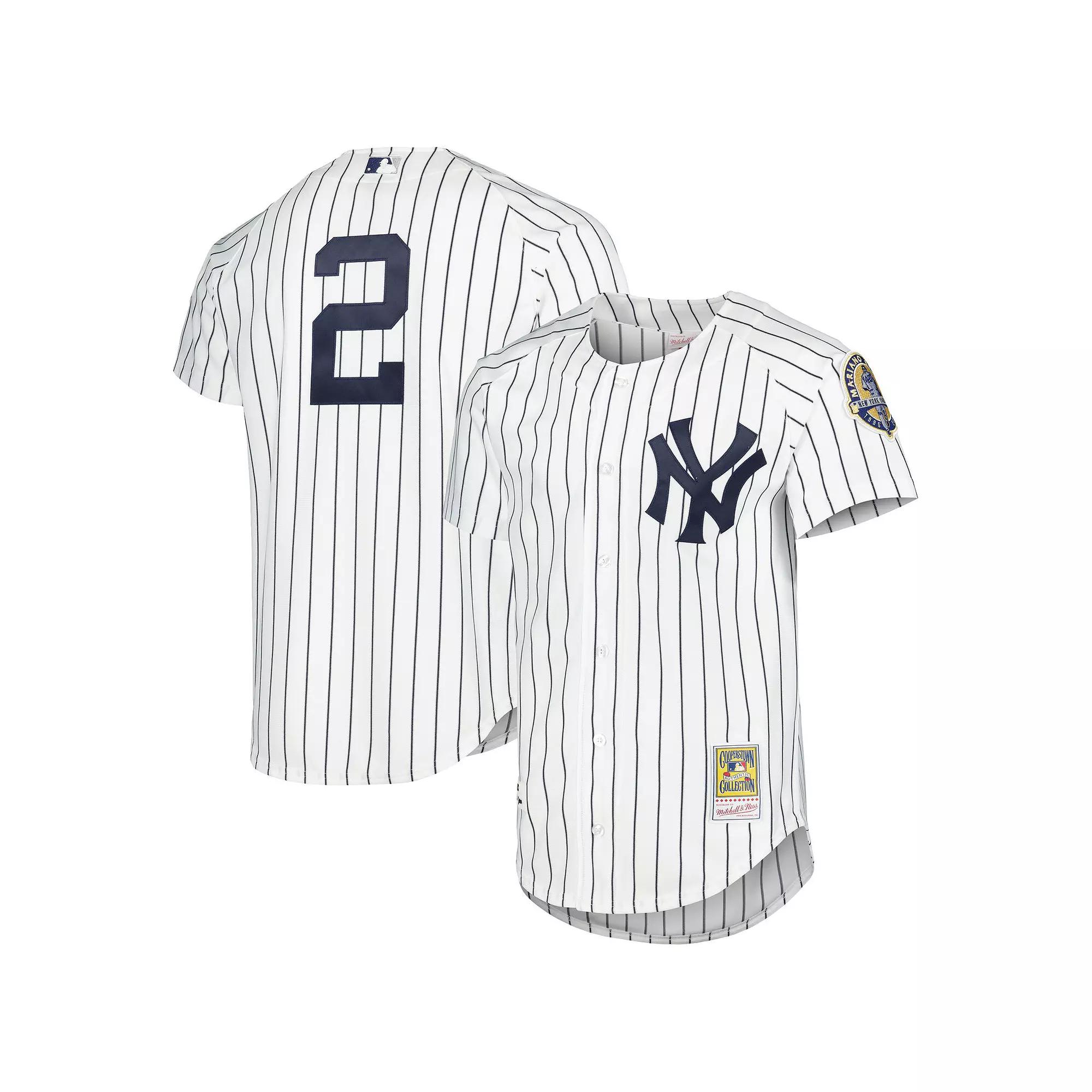 Men's Mitchell & Ness Derek Jeter White New York Yankees Cooperstown Collection Authentic Jersey,  Product Image