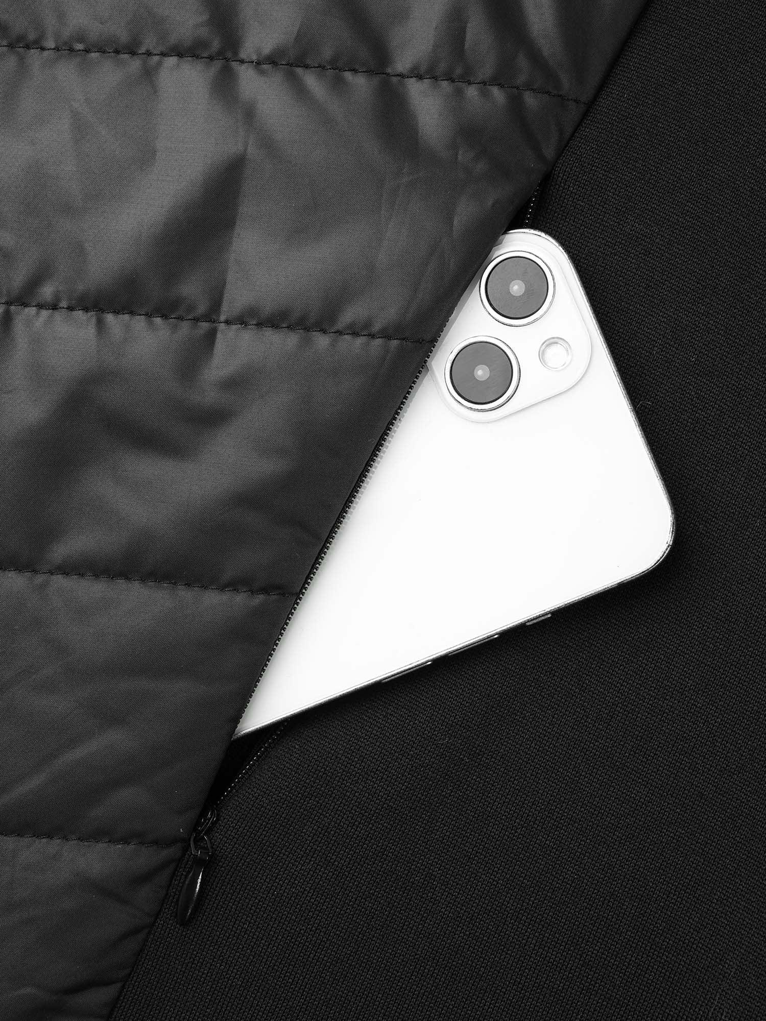 Funnel Neck Contrasting Design Zipper Coat Female Product Image