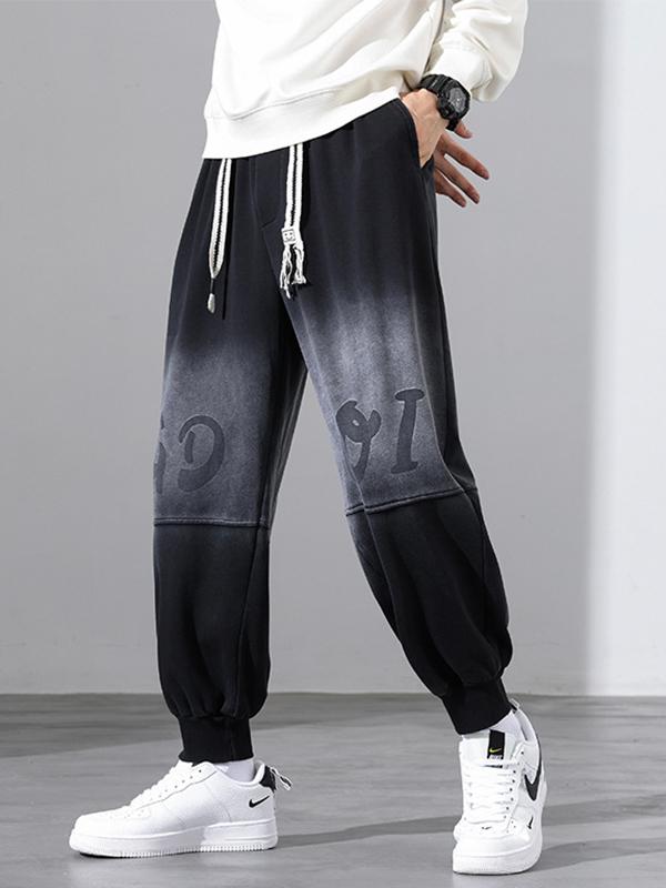 Men's Gradient Letter Print Sweatpants Product Image