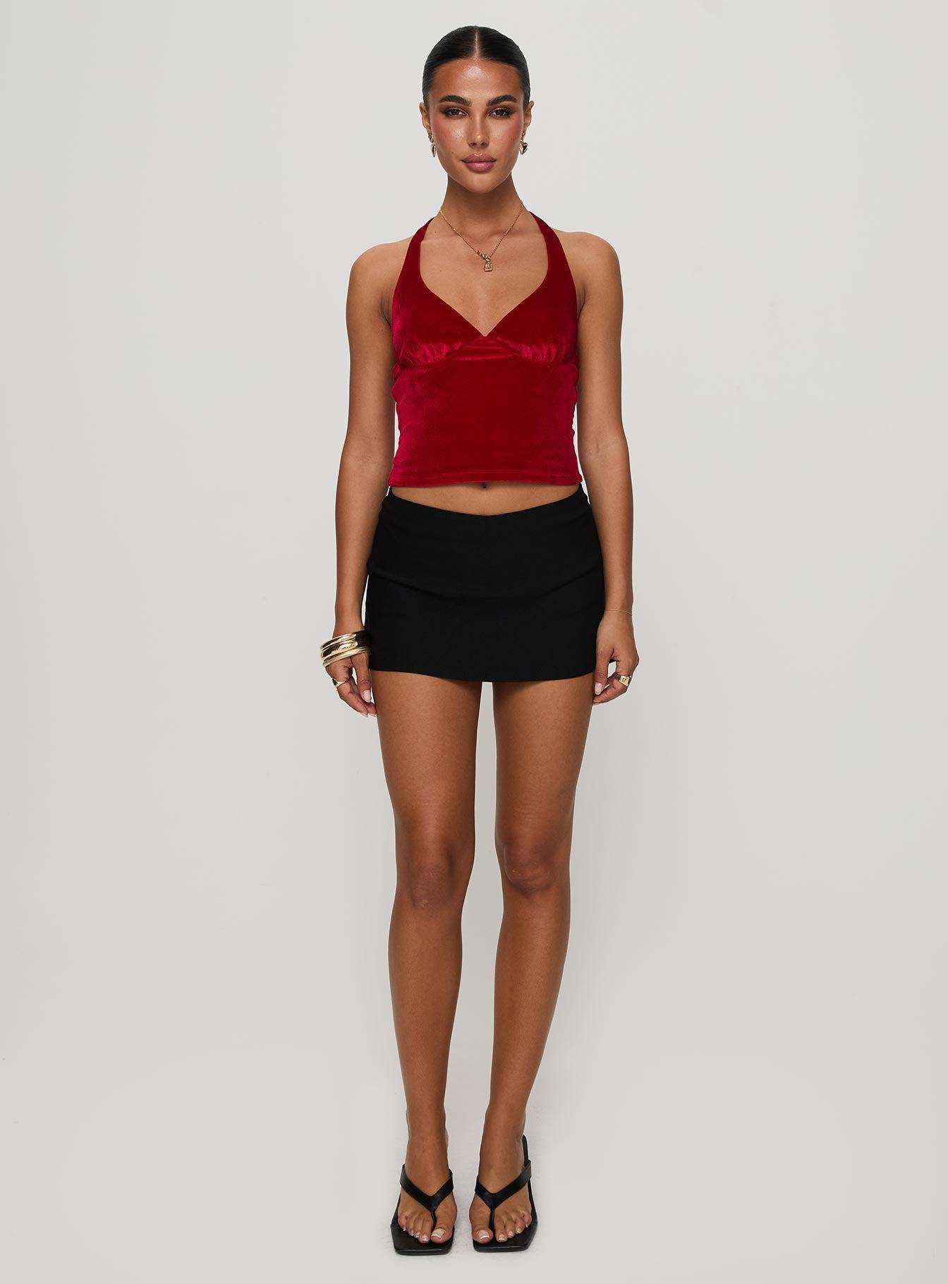 Tuberose Halter Top Red Product Image