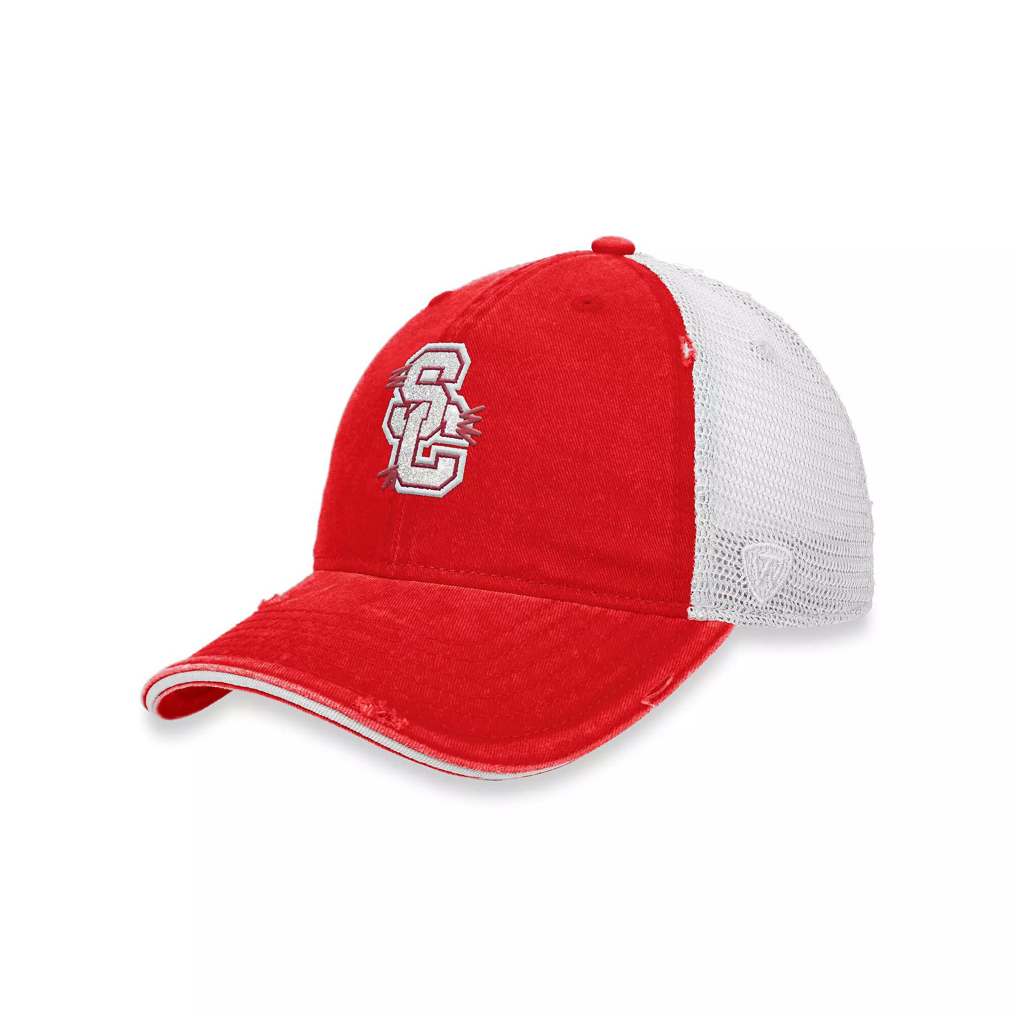 Women's Top of the World Cardinal/White USC Trojans Radiant Trucker Snapback Hat, Red Product Image