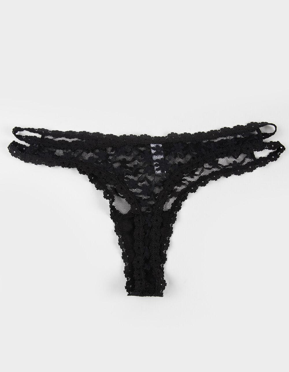 FULL TILT Lace Daisy Trim Thong - GREEN Product Image