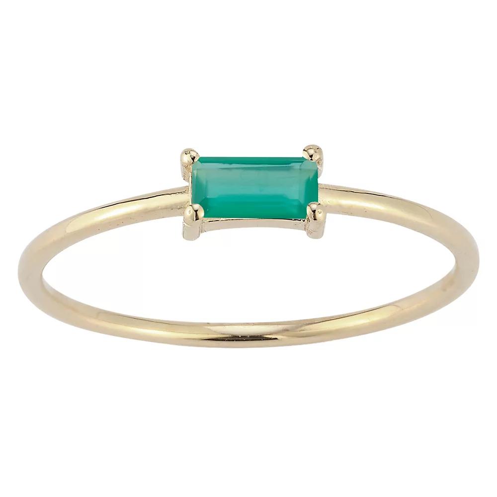 LUMINOR GOLD 14k Gold Green Onyx Ring, Women's, Size: 7 Product Image