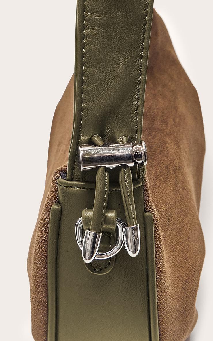 Olive Faux Suede Mini Shoulder Bag Product Image
