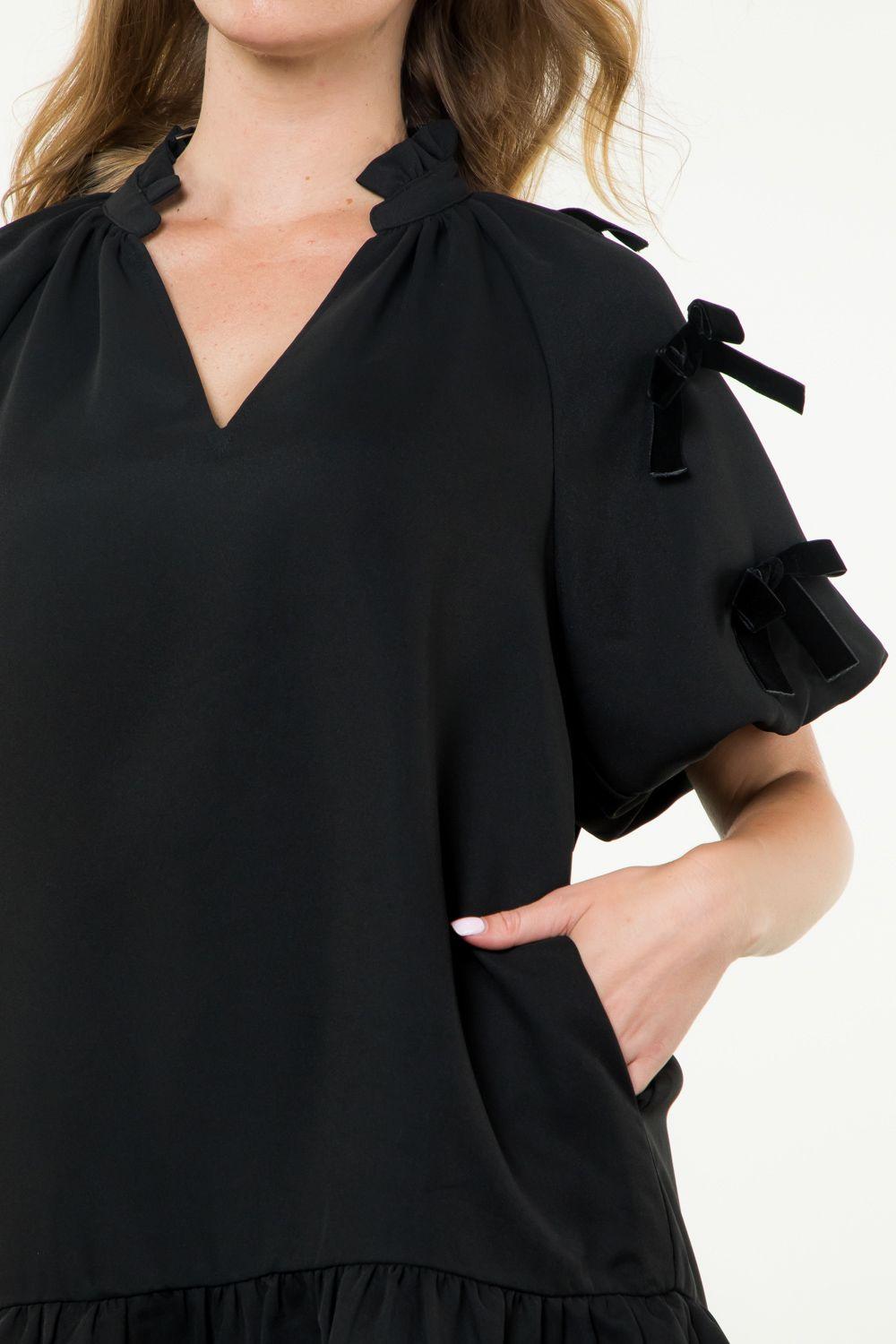 Kit Bow Detail Puff Sleeve Dress Product Image