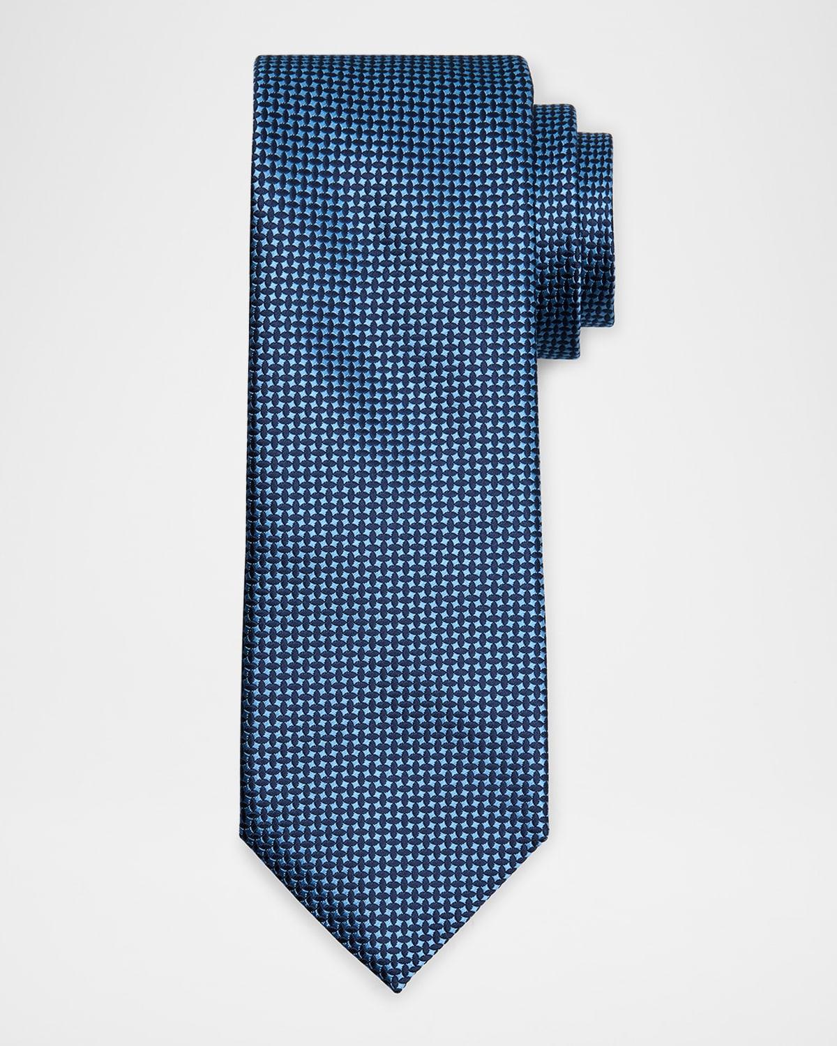 Mens Micro-Geometric Silk Tie Product Image