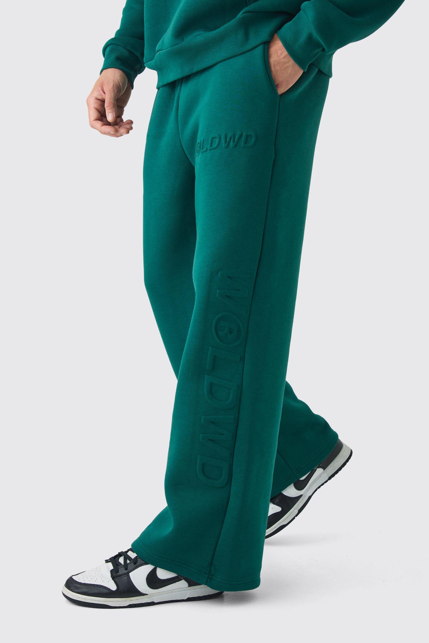 Embossed Worldwide Wide Leg Sweatpants | boohooMAN USA Product Image