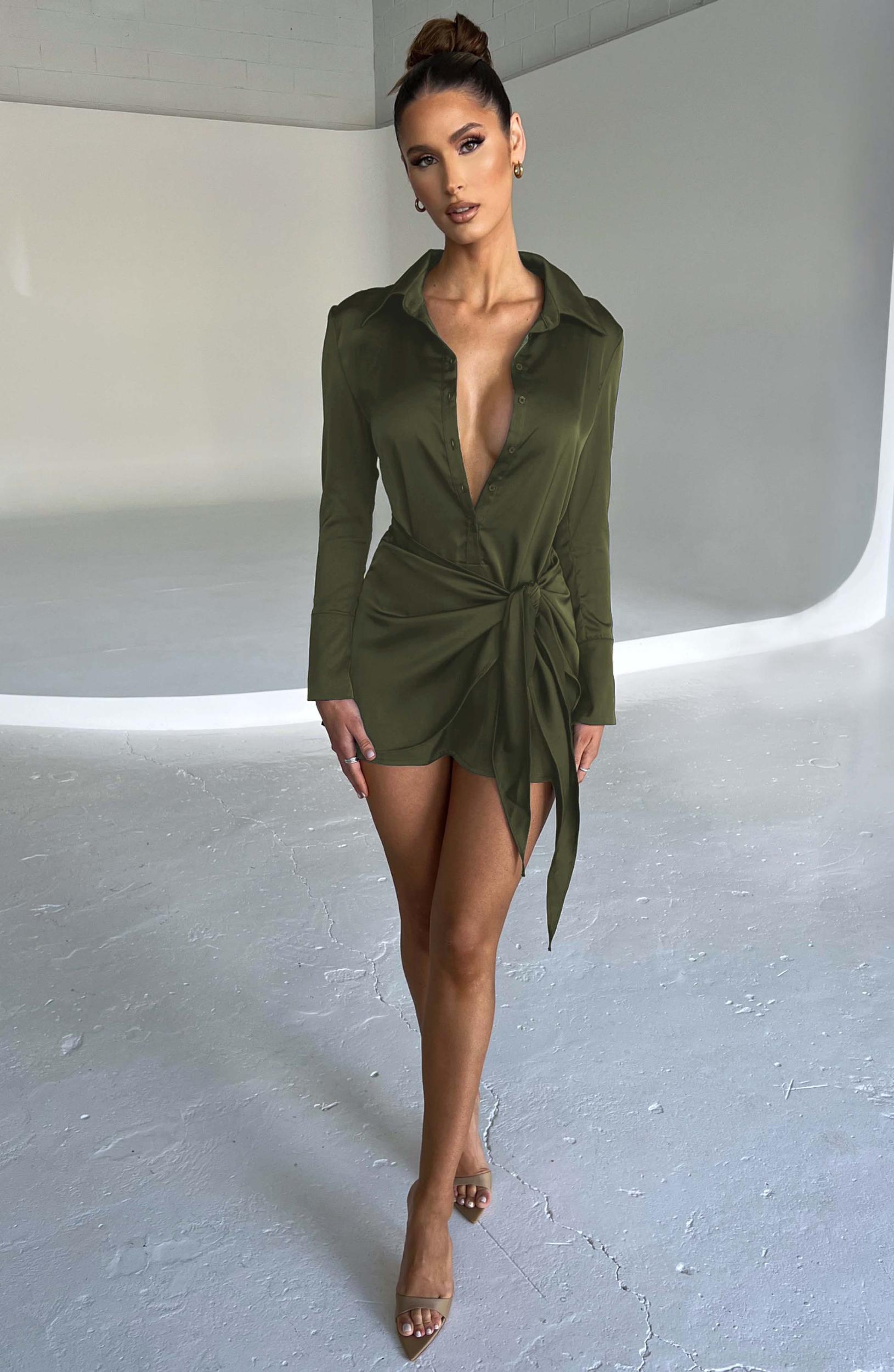 Gianna Mini Dress - Khaki Product Image