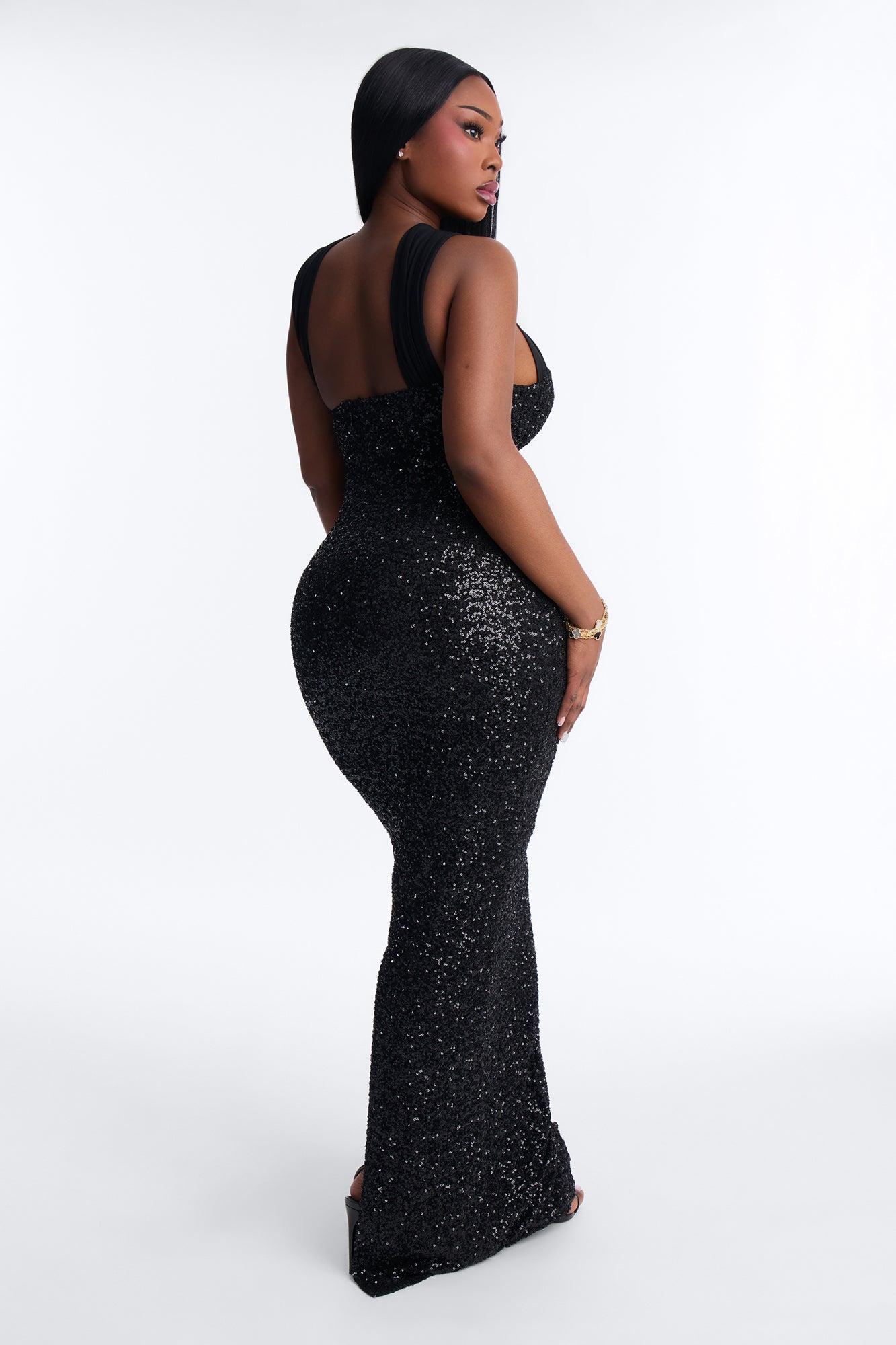 Callie Sequin Gown - Black Product Image