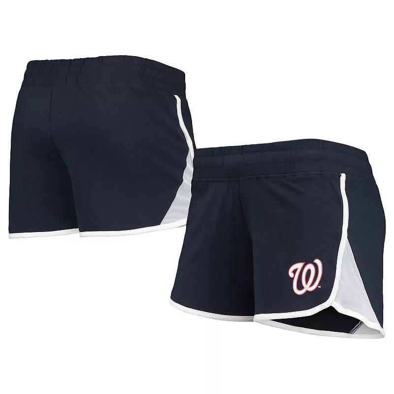 Women's New Era Navy Washington Nationals Stretch French Terry Shorts,  Product Image
