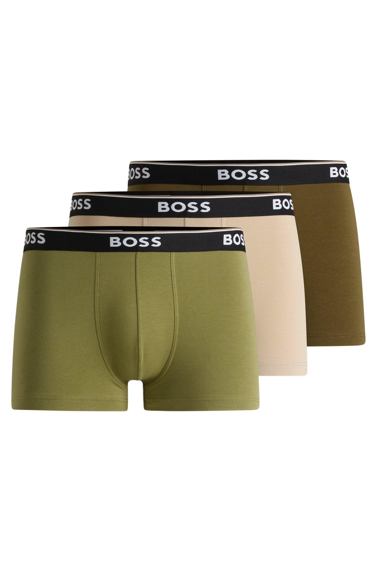 Three-pack of logo-waistband trunks in stretch cotton Product Image