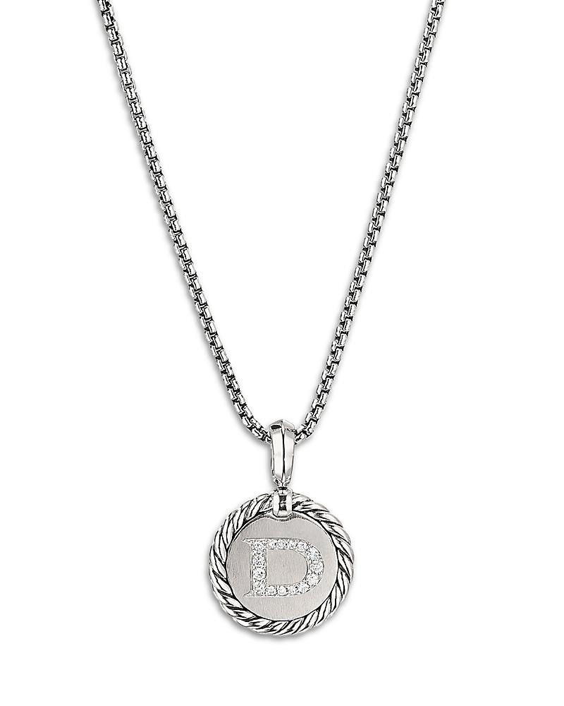 Womens Initial Charm Necklace in Sterling Silver Product Image