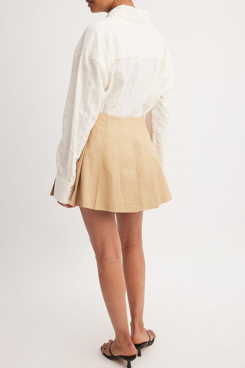 Cotton Pleated Mini Skirt Product Image