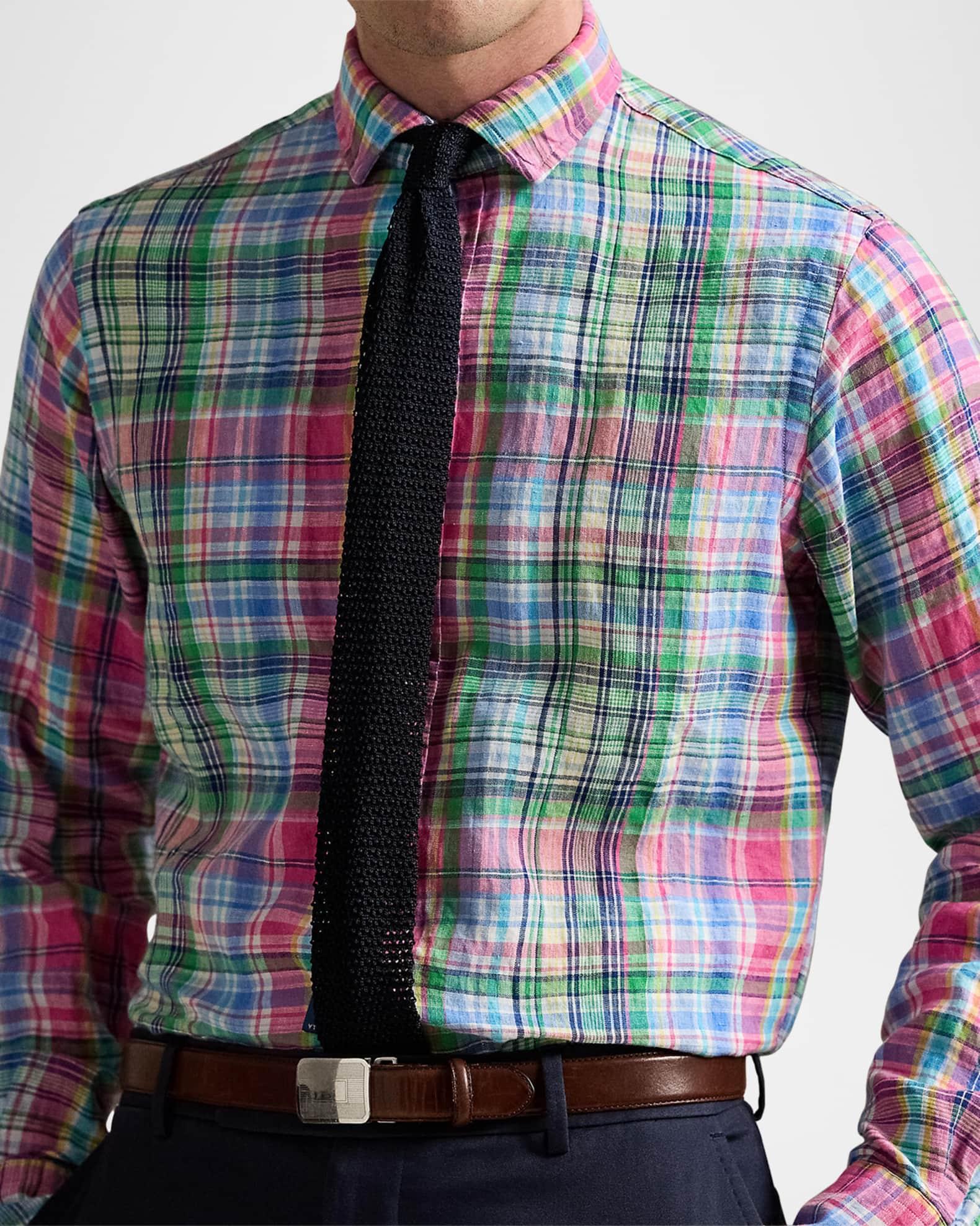 Men's Classic-Fit Slub Plaid Sport Shirt Product Image