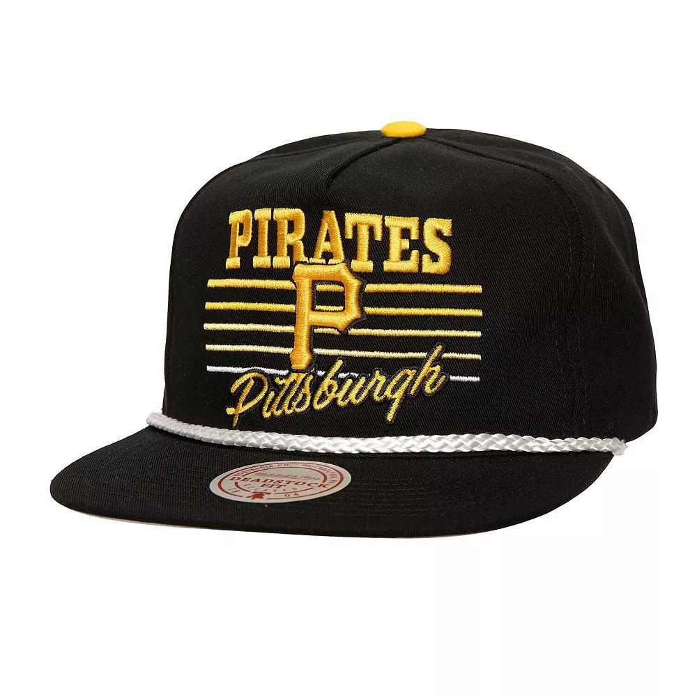 Men's Mitchell & Ness Black Pittsburgh Pirates  Radiant Lines Deadstock Snapback Hat Product Image