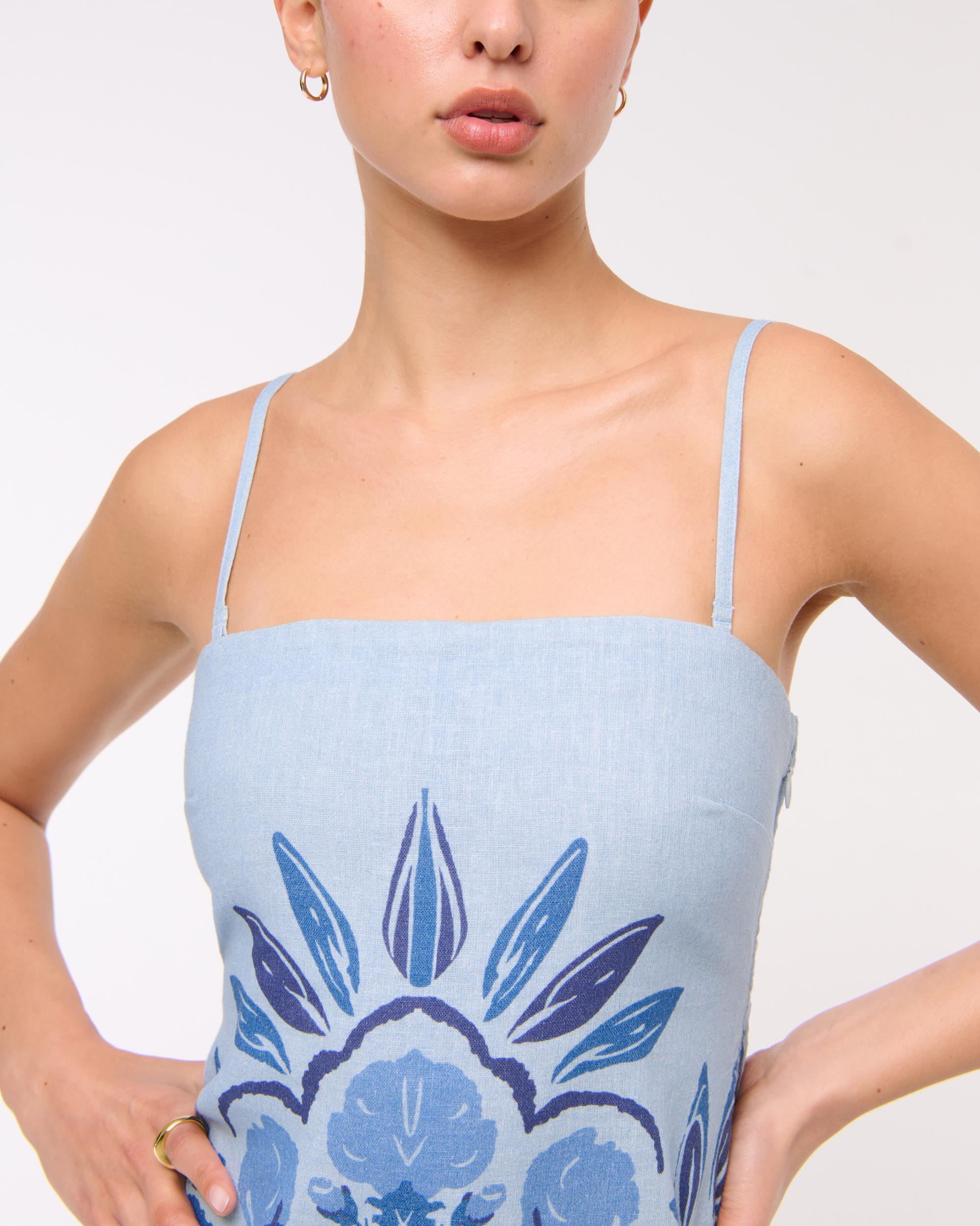 The A&F Scarlett Strapless Linen-Blend Skort Product Image