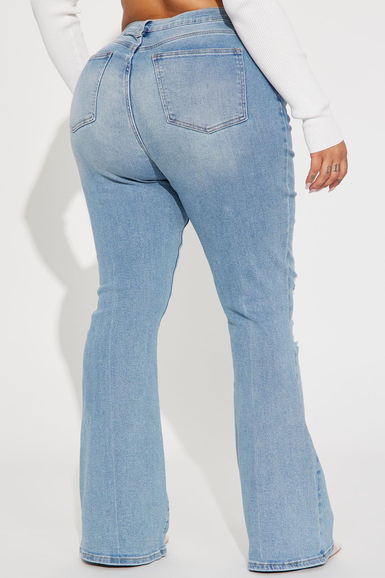 Every Now And Then Stretch Flare Jeans - Light Wash Product Image