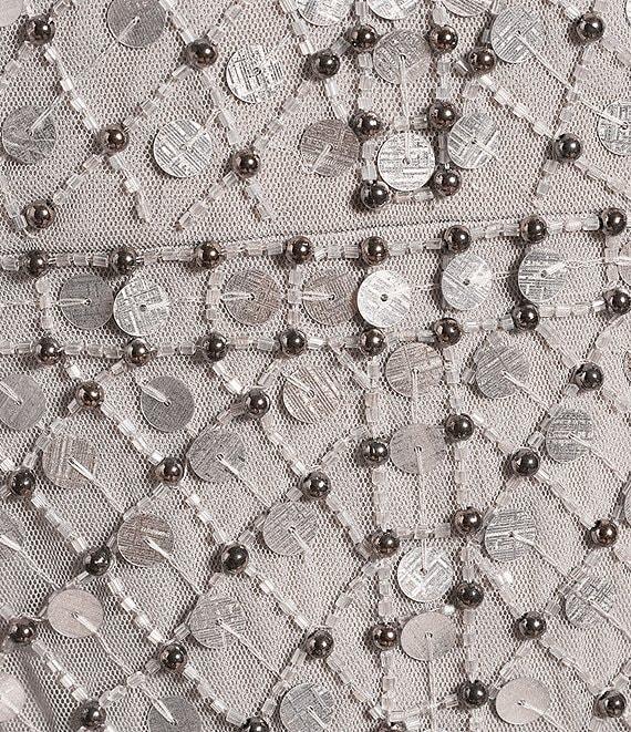 Aidan Mattox Sequined V-Neck Long Illusion Sleeve Front Slit Gown Product Image