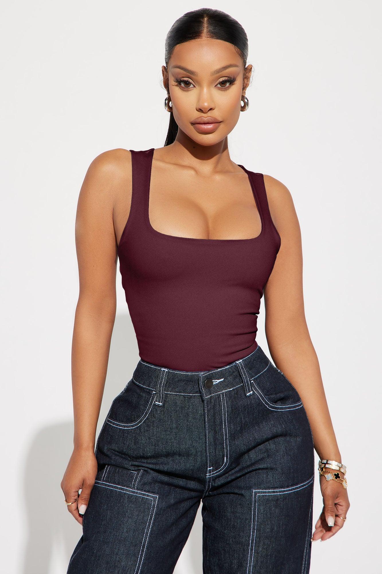 Adriana Smooth Fit Bodysuit - Burgundy Product Image