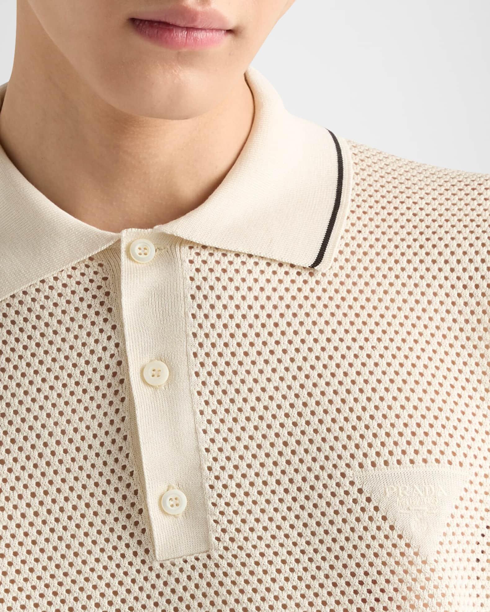 Men's Mesh Knit Polo Shirt Product Image