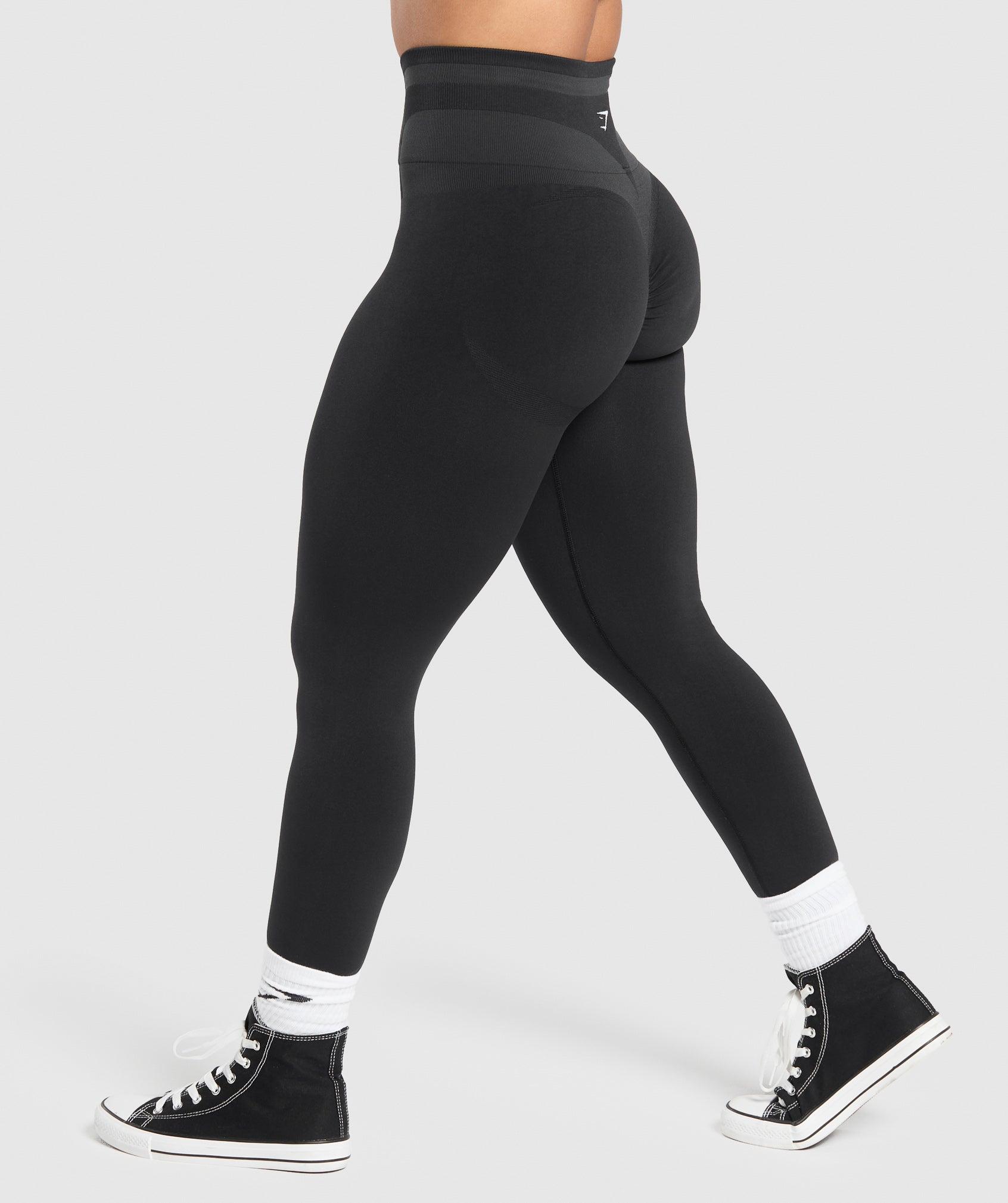 Gymshark Glute Boost Seamless Leggings - Black/Asphalt Grey Female Product Image