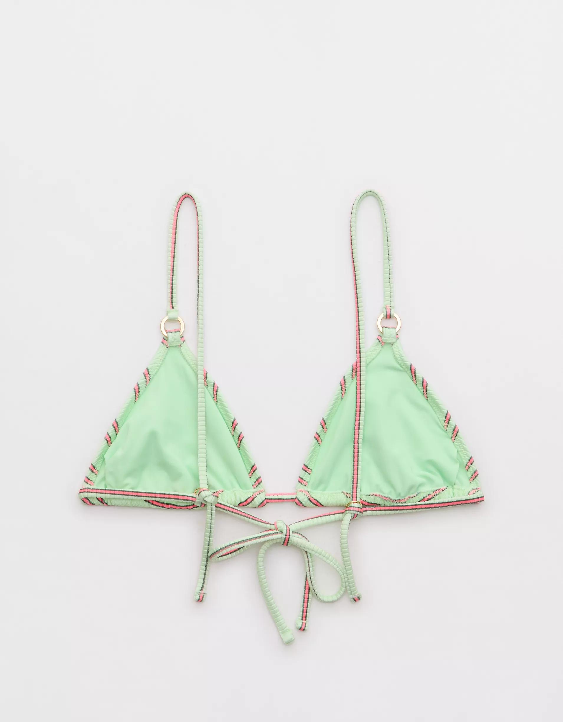 Aerie Shine Rib String Triangle Bikini Top Product Image