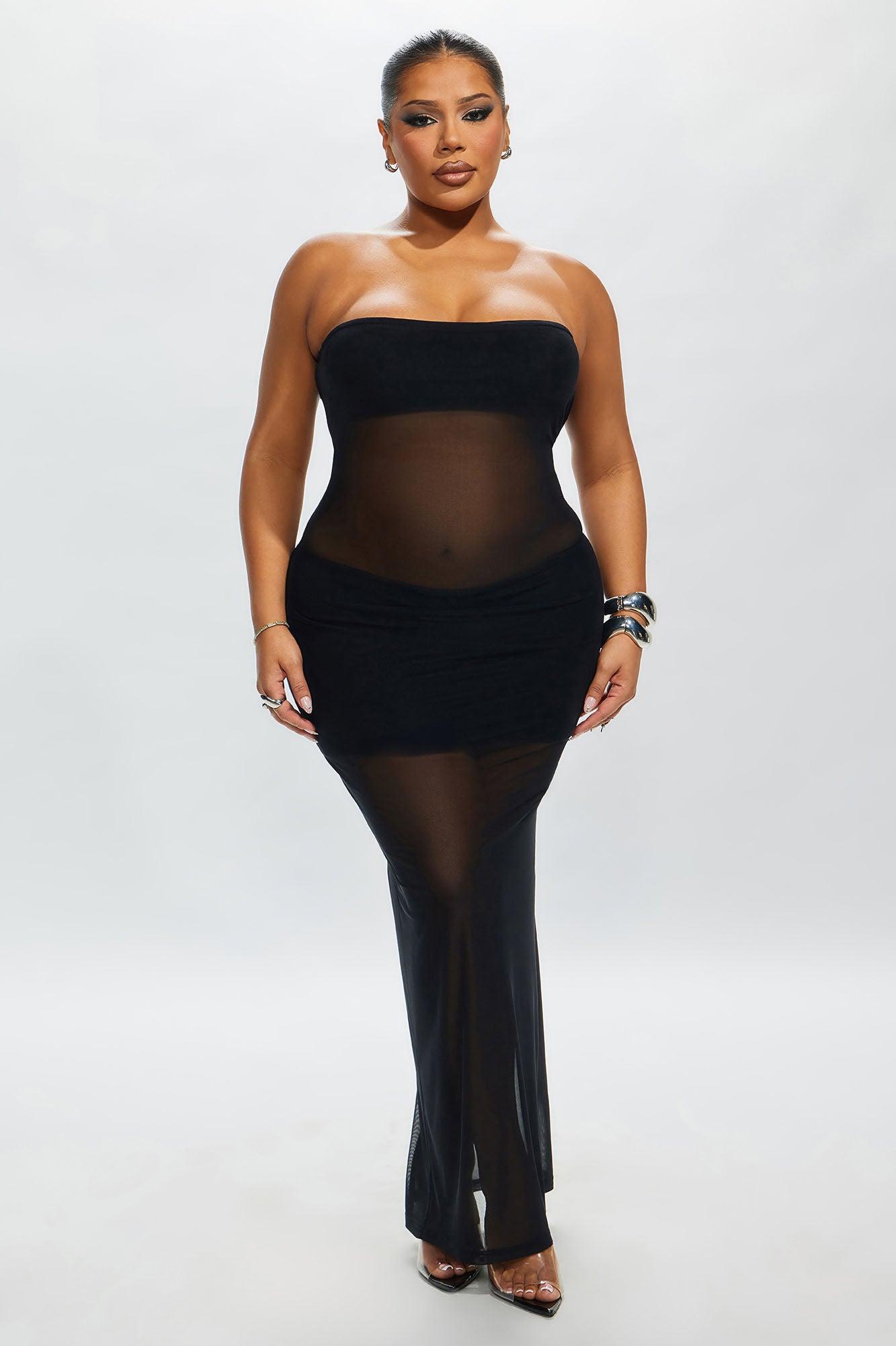Piper Sheer Maxi Dress - Black Product Image