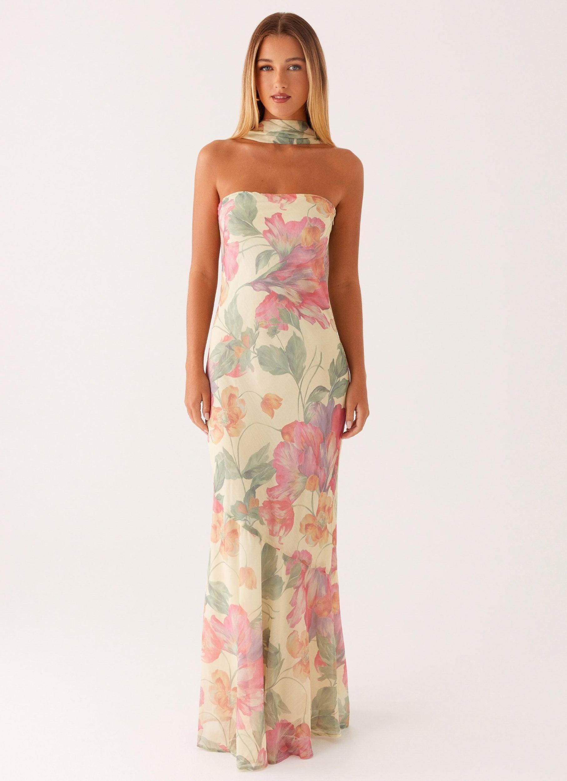 Under The Pagoda Maxi Dress - Yellow Peony Product Image