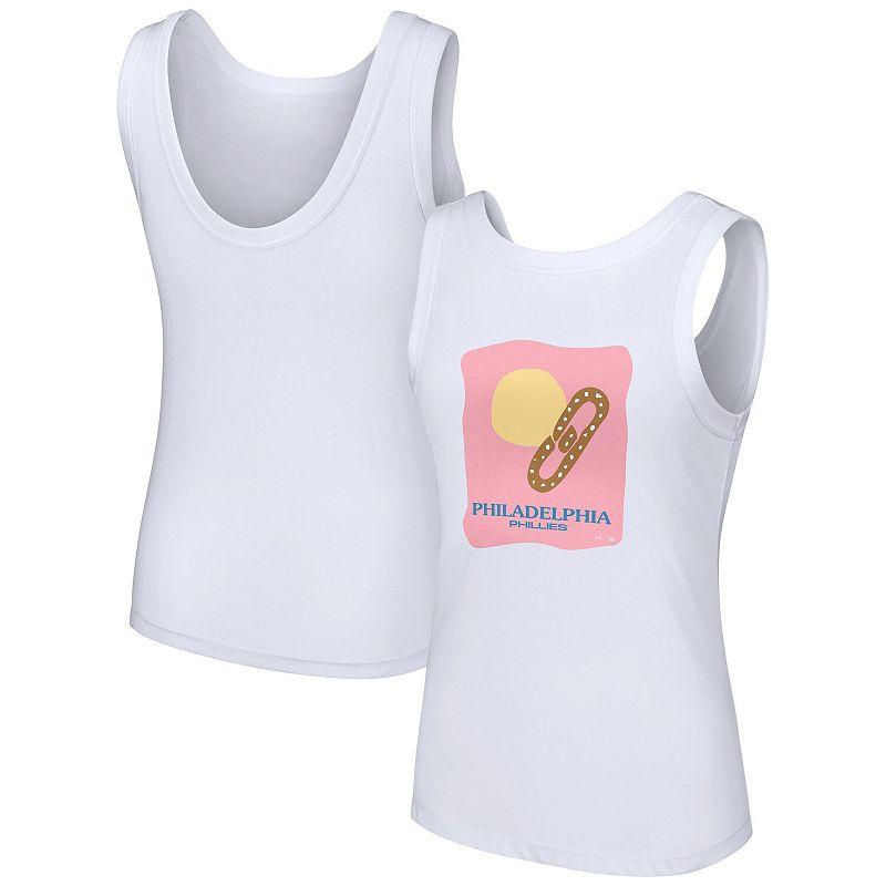 Women's Lusso Style White Philadelphia Phillies Lindy Tank Top,  Product Image