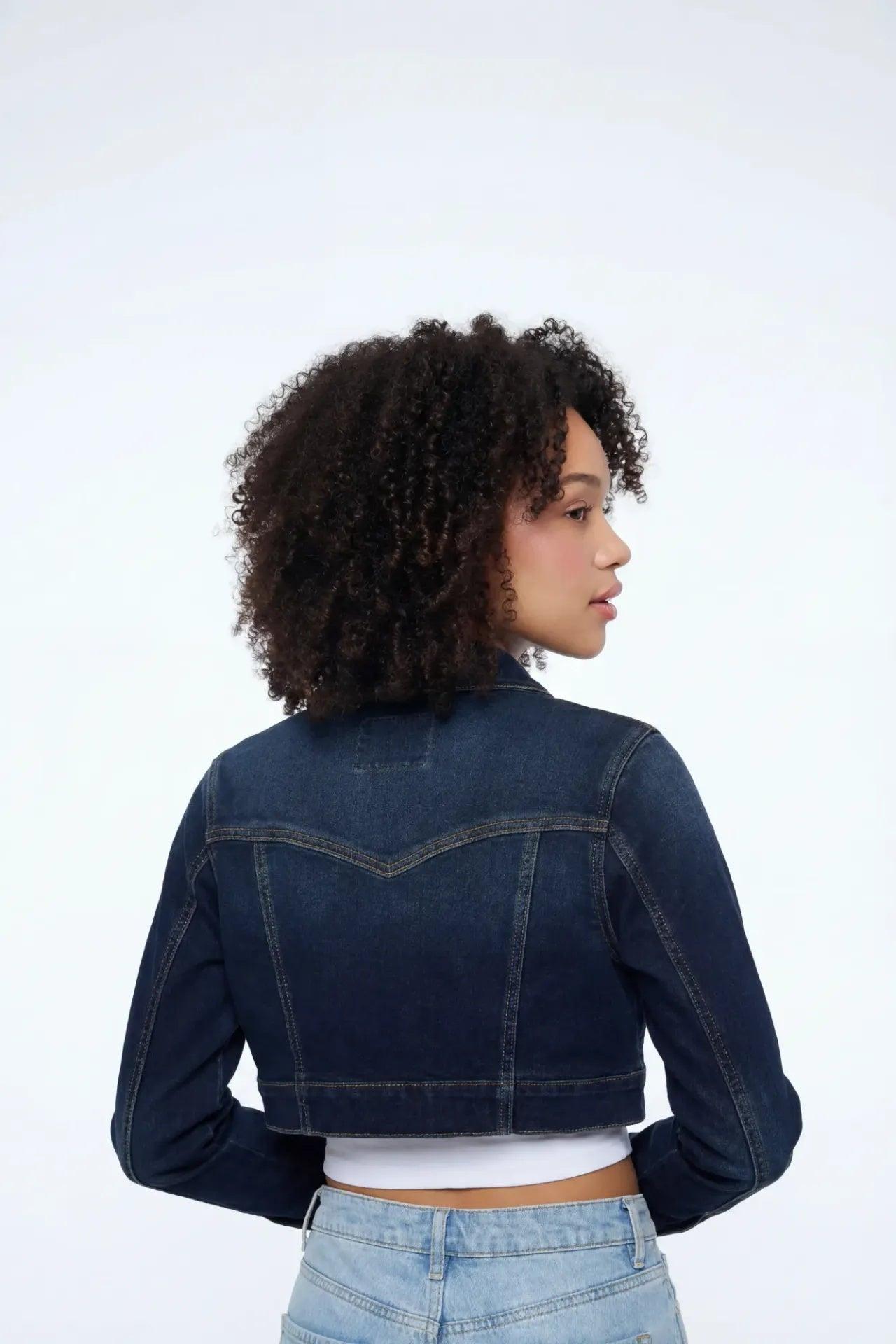 Classic Cropped Denim Jacket Female Product Image