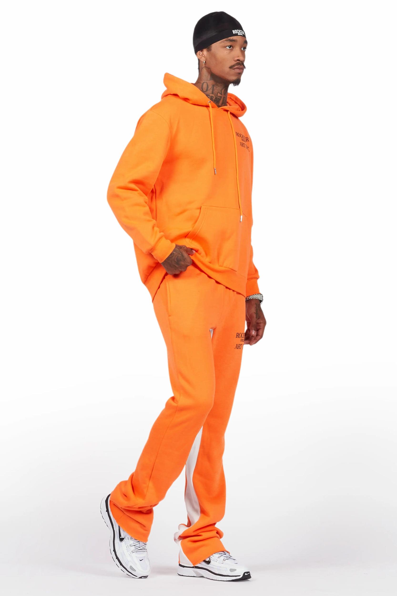 Briggs Orange Hoodie/Baggy Fit Pant Set Male Product Image