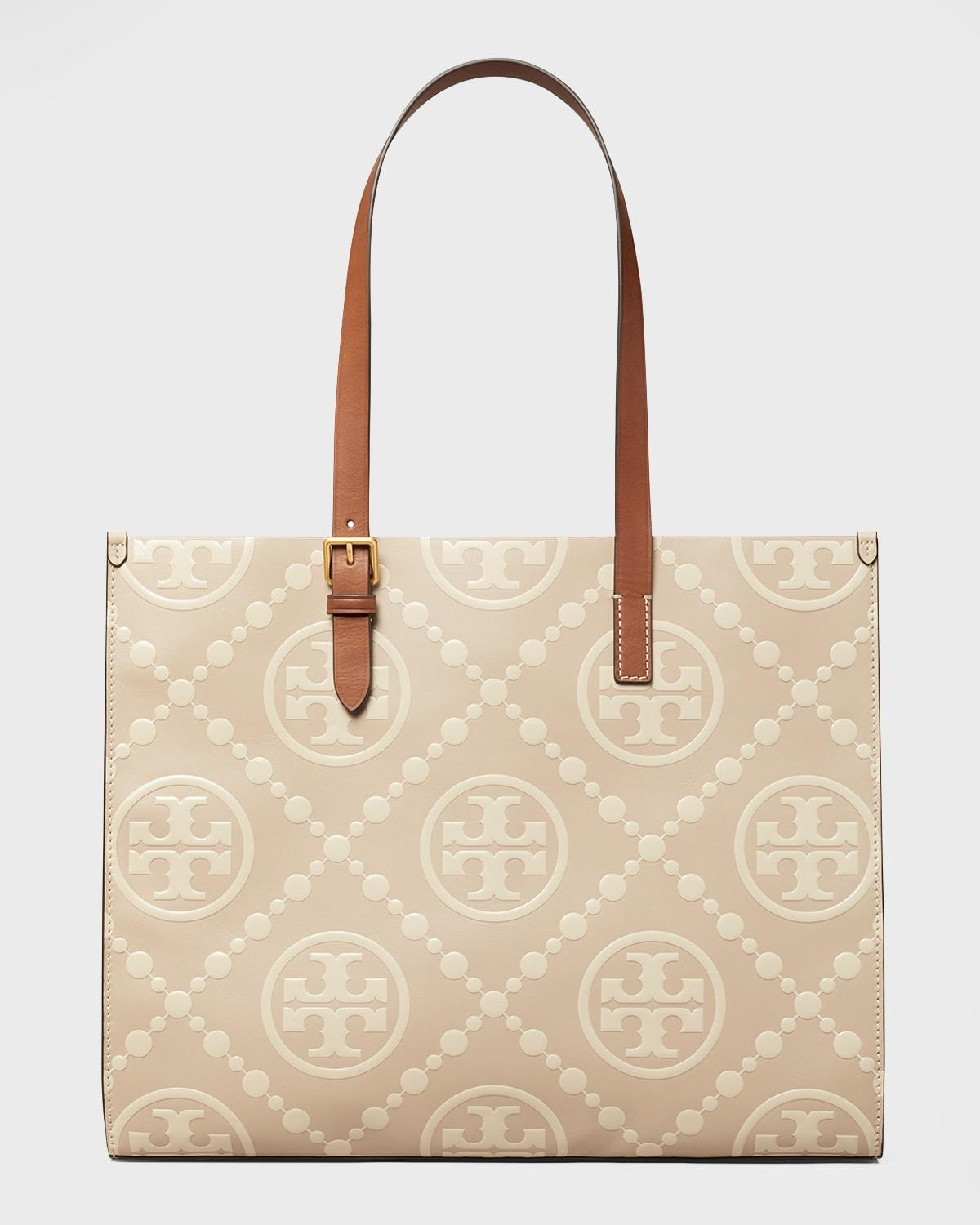 Womens Monogram-Embossed Leather Tote Product Image