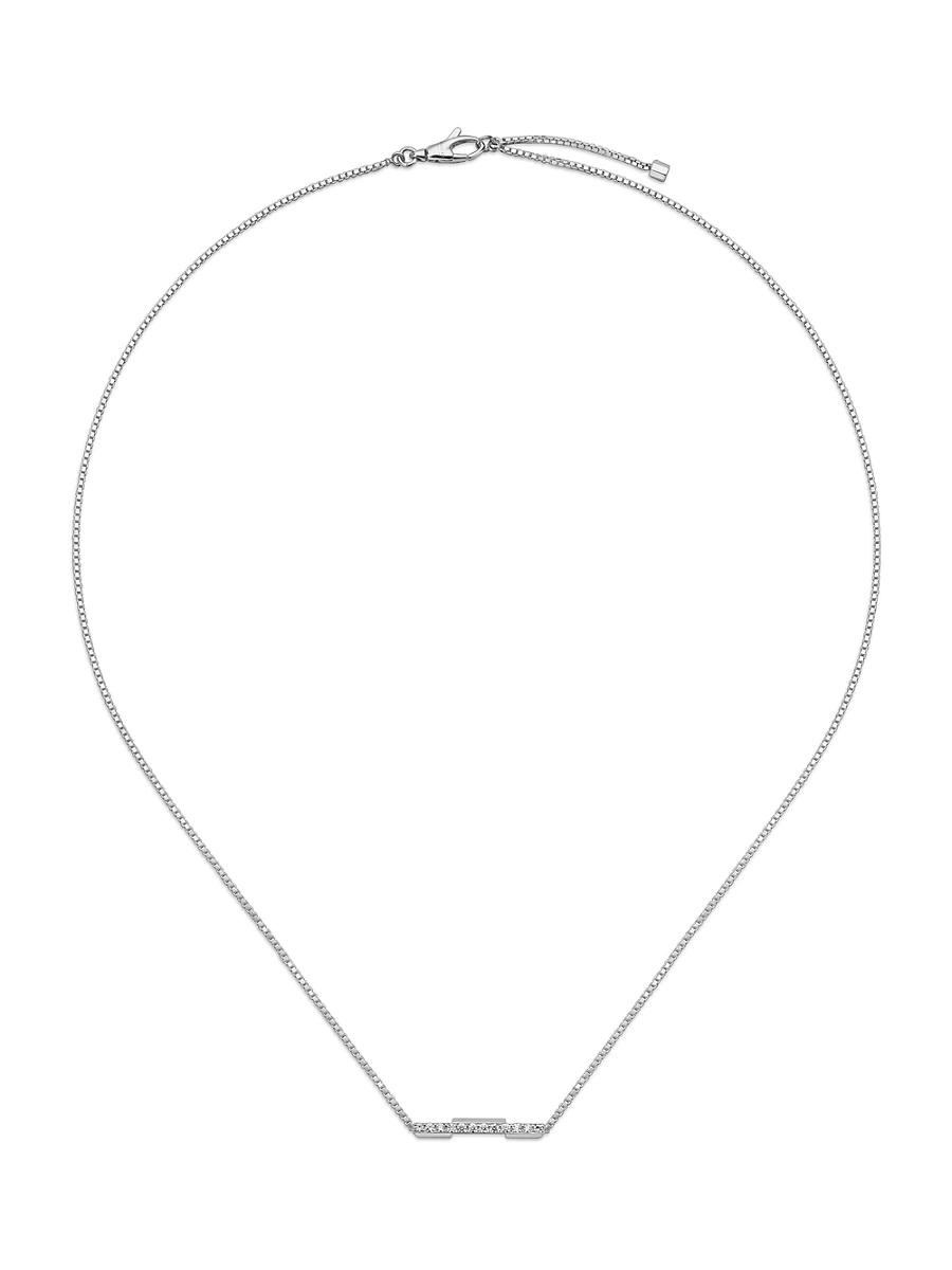Womens Link To Love 18K White Gold & Diamond Necklace Product Image