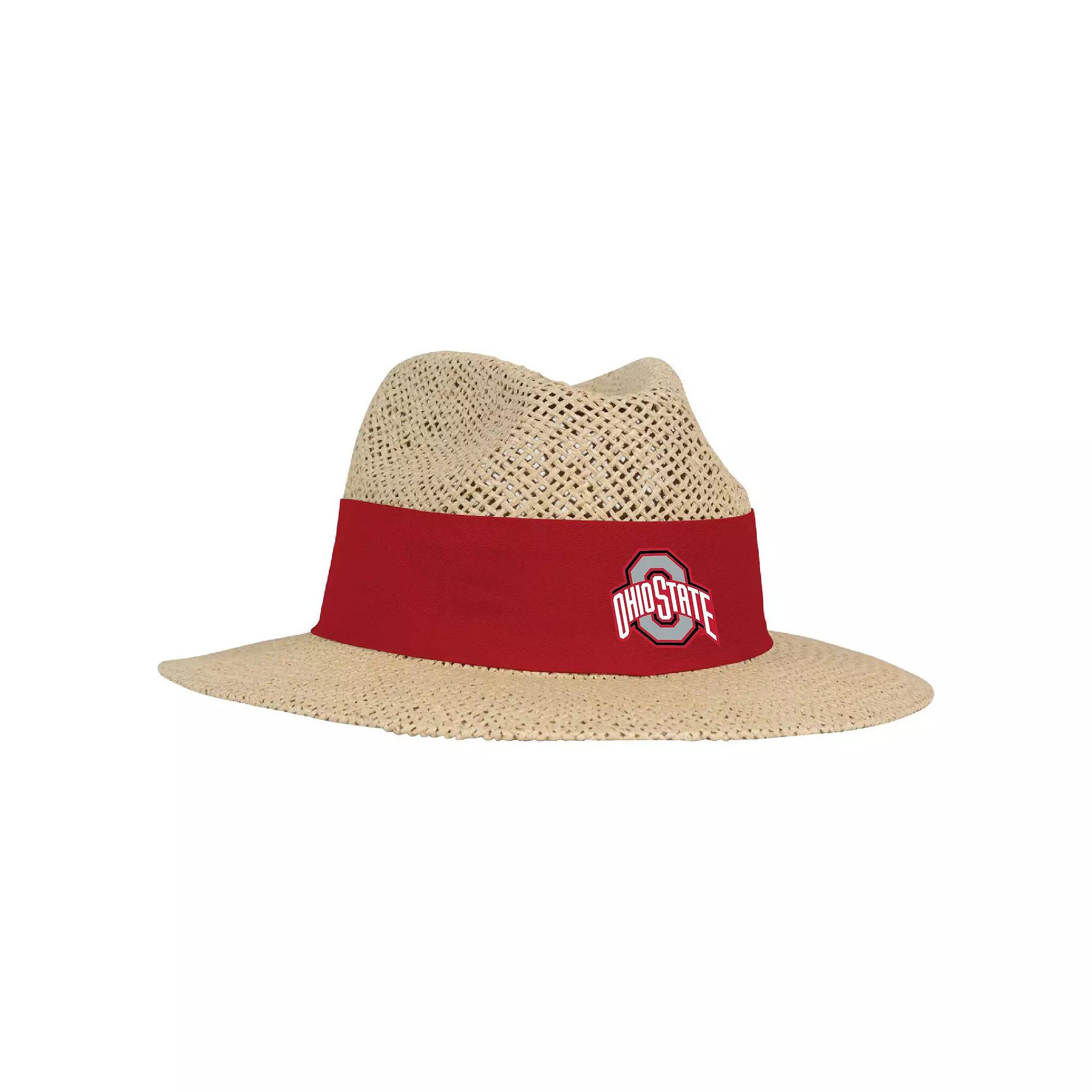 Men's Ahead Tan Ohio State Buckeyes Wellington Gambler Straw Hat, Size: Large/XL, Team Product Image