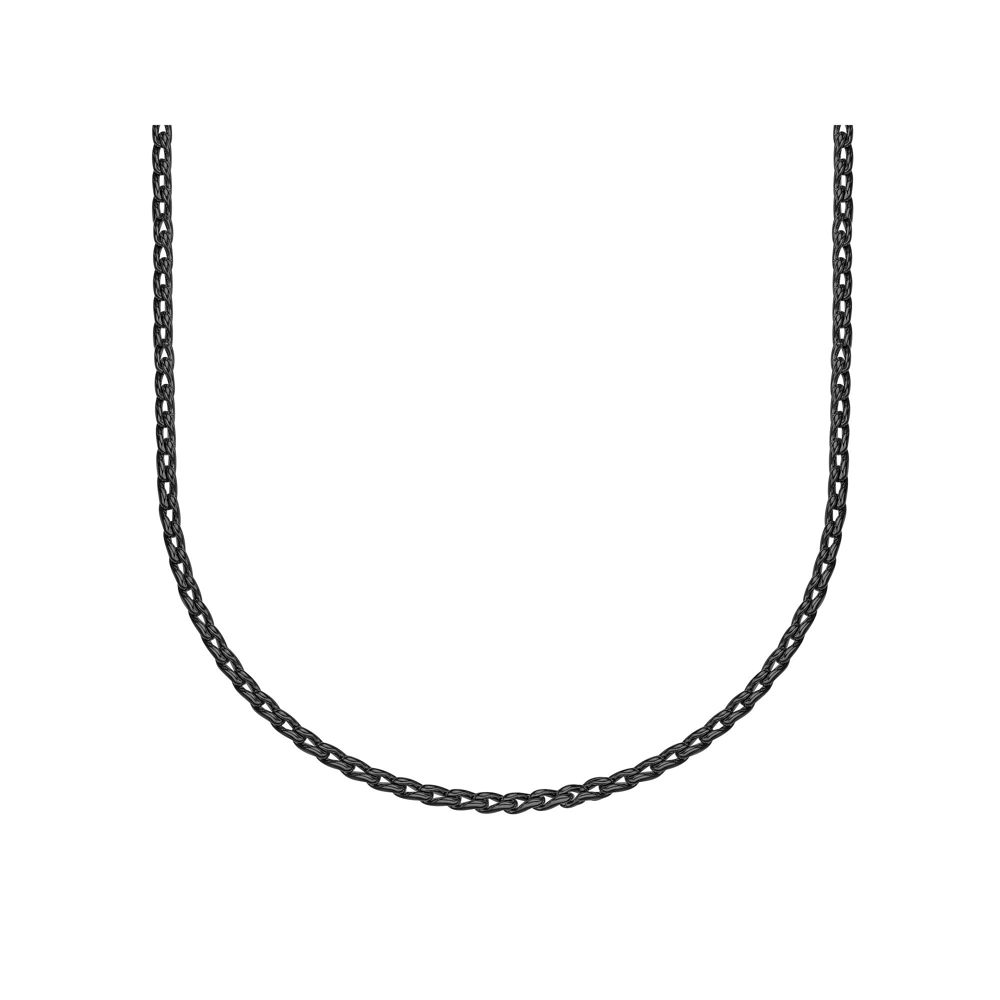 Men's LYNX Stainless Steel Fancy Curb Chain Necklace, Size: 22", Black Tone Product Image