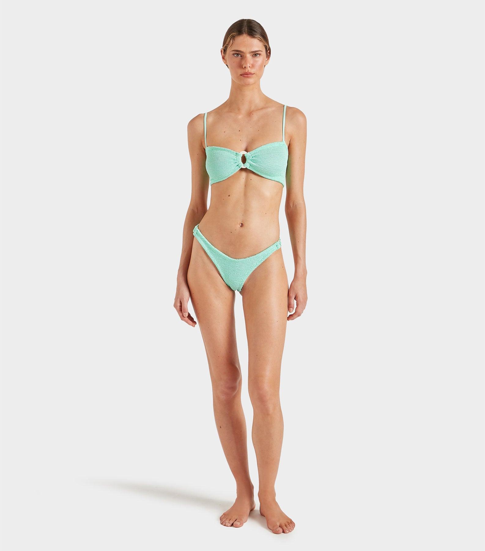 Misty Bikini With Pearly Hoop - Metallic Mint Product Image