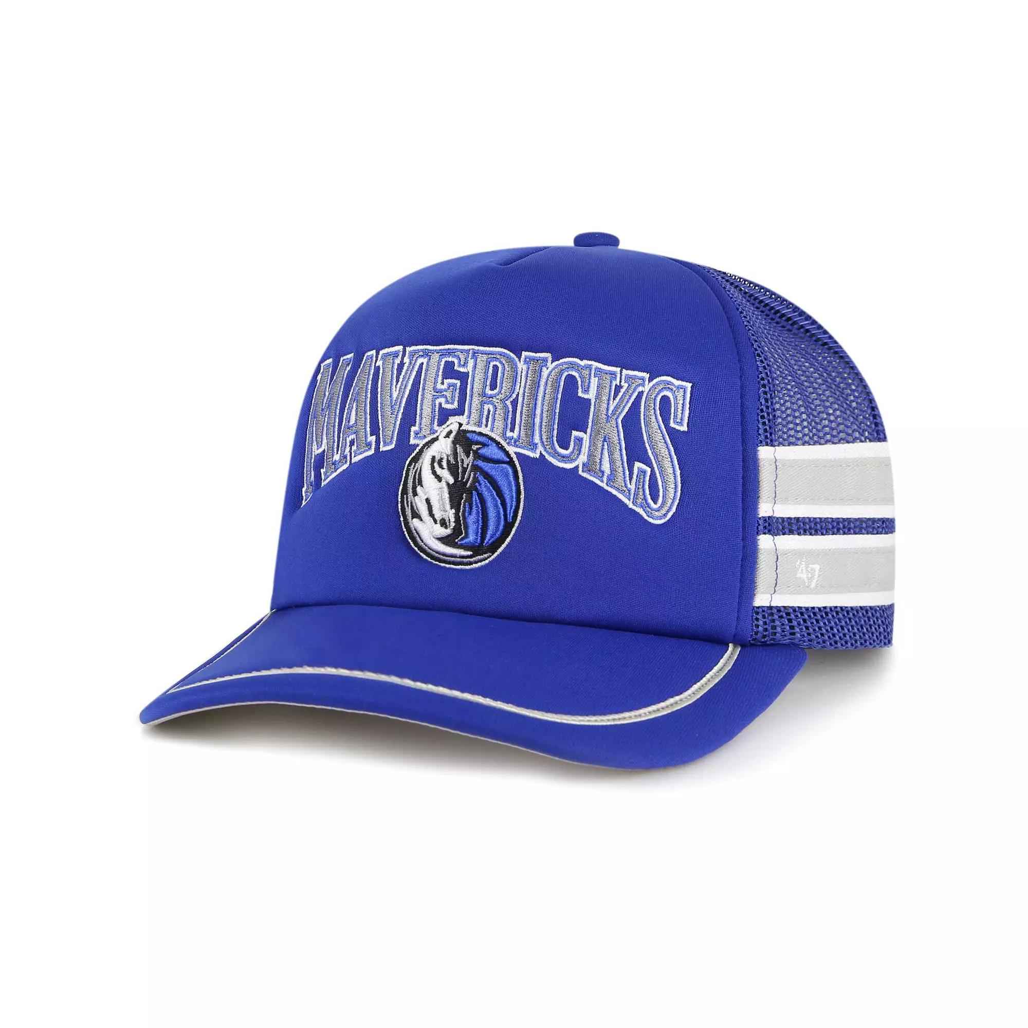 Men's '47 Blue Dallas Mavericks Sidebrand Stripes Trucker Adjustable Hat Product Image