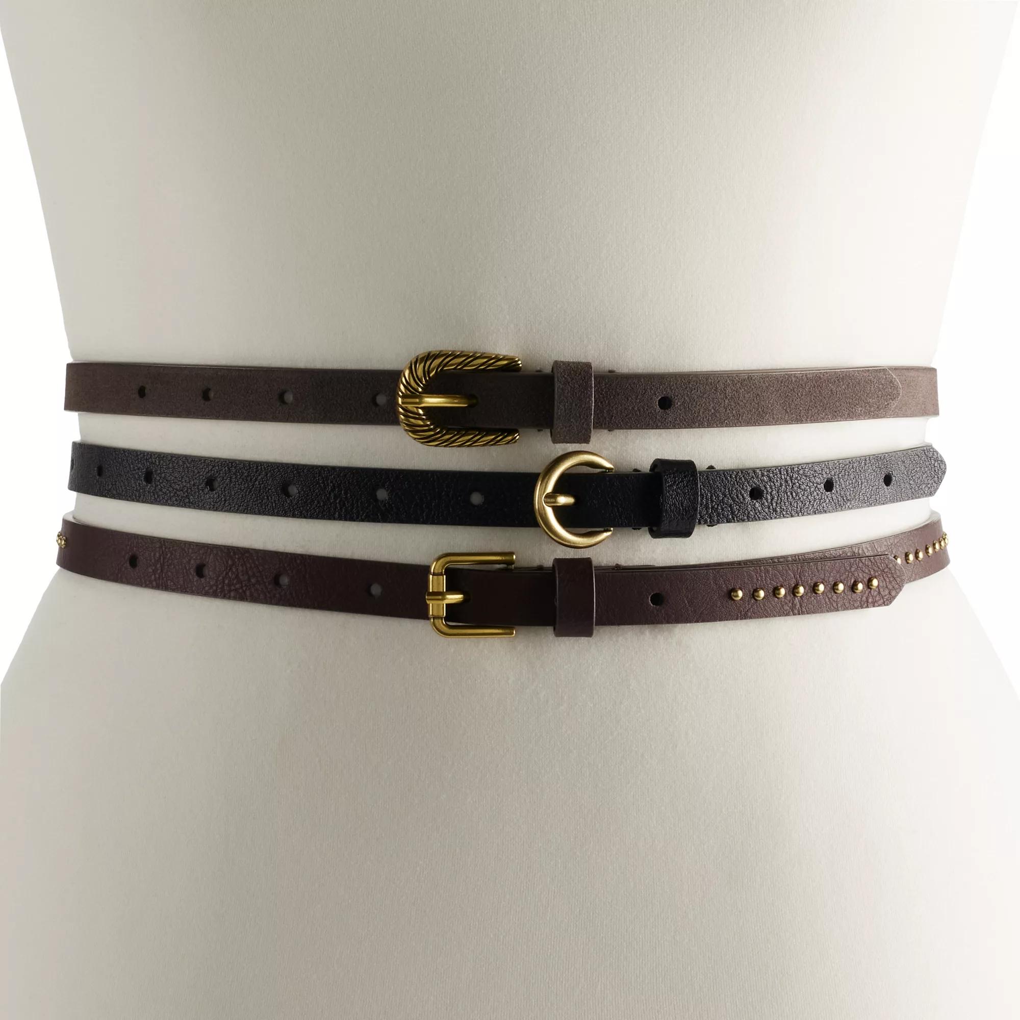 Women's Sonoma Goods For Life® 3-for-1 Thin Belt Set,  Product Image