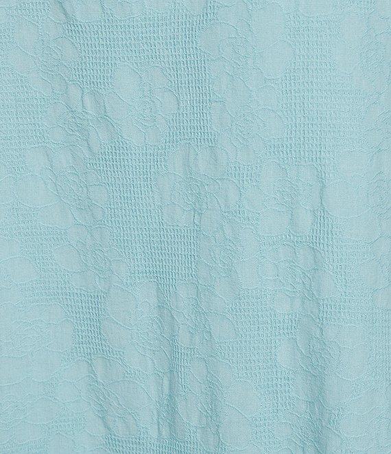 Bryn Walker Lucien Floral Cotton Jacquard Round Neck 3/4 Sleeve Balloon Dress Product Image