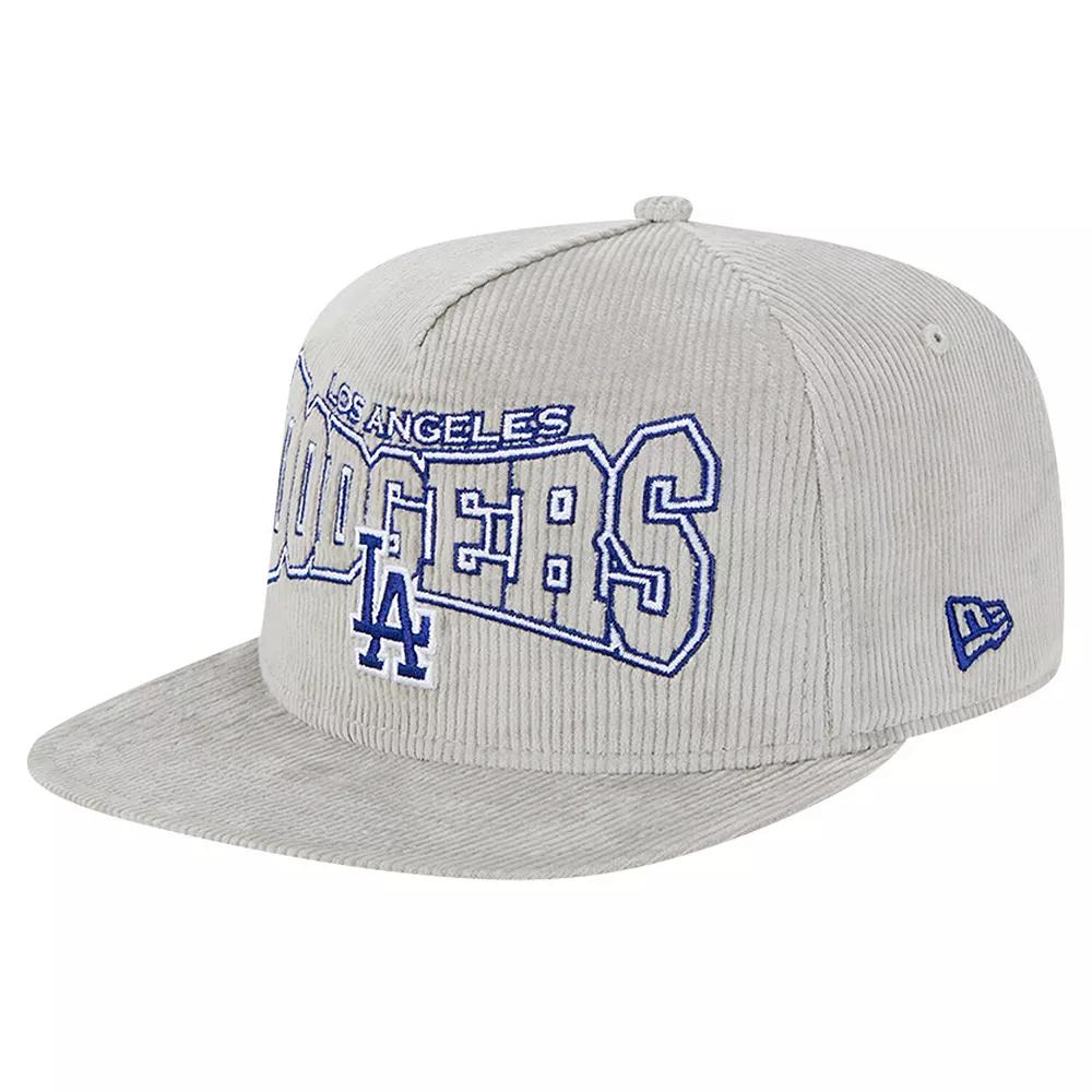 Men's New Era Gray Los Angeles Dodgers Corduroy Golfer Snapback Hat, Grey Product Image