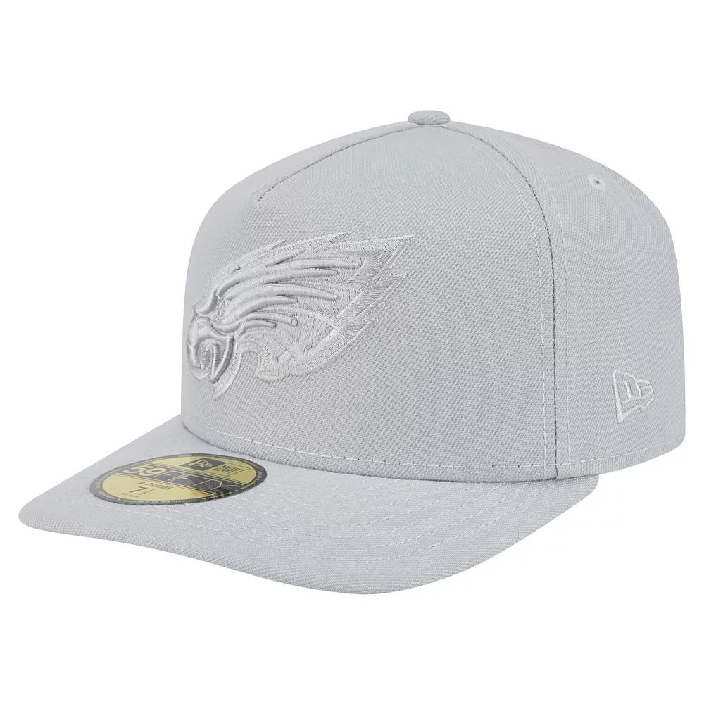 Men's New Era Gray Philadelphia Eagles Color Pack A-Frame 59FIFTY Fitted Hat, Size: 7 5/8, Grey Product Image