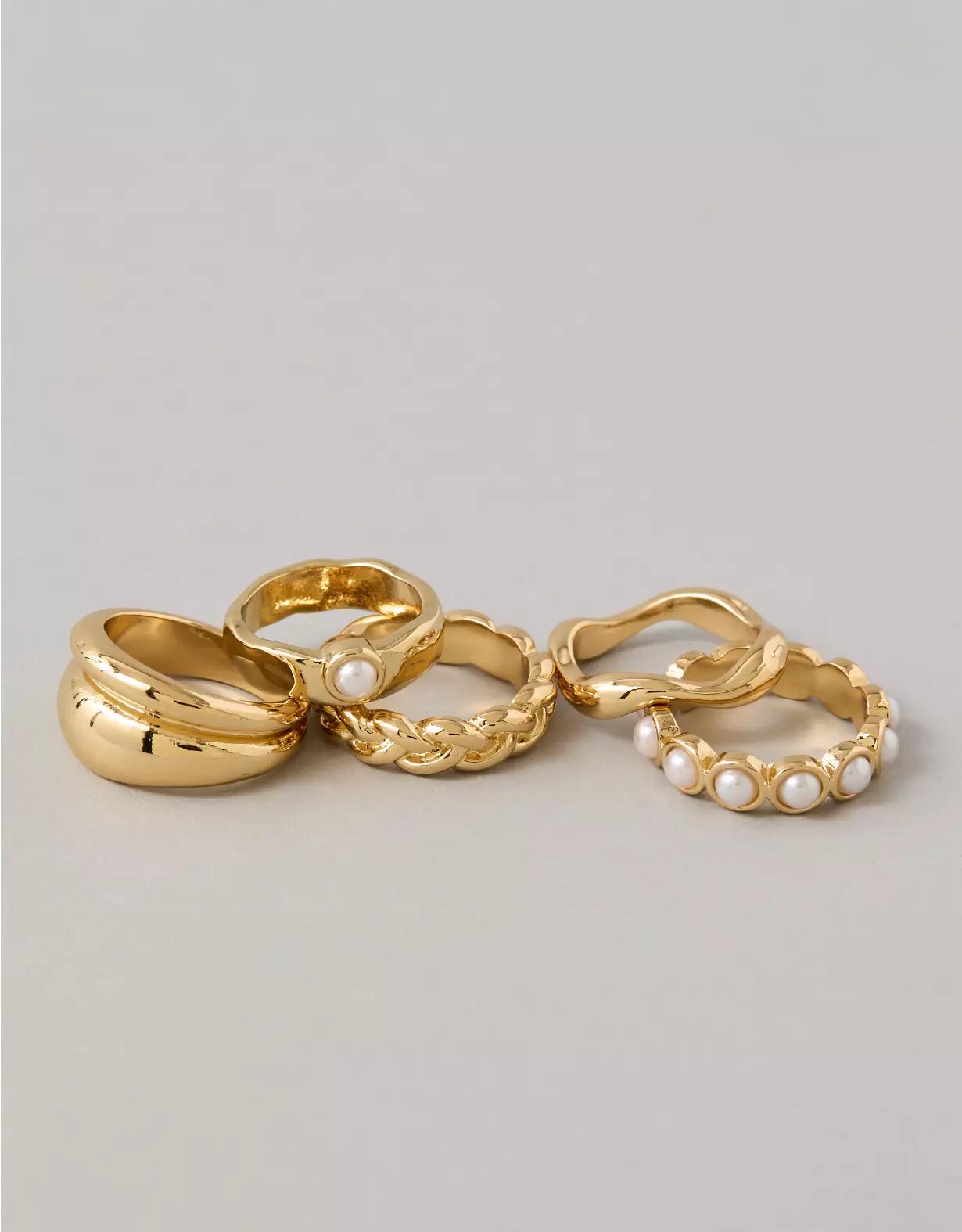 AEO Pearl Rings 5-Pack Product Image